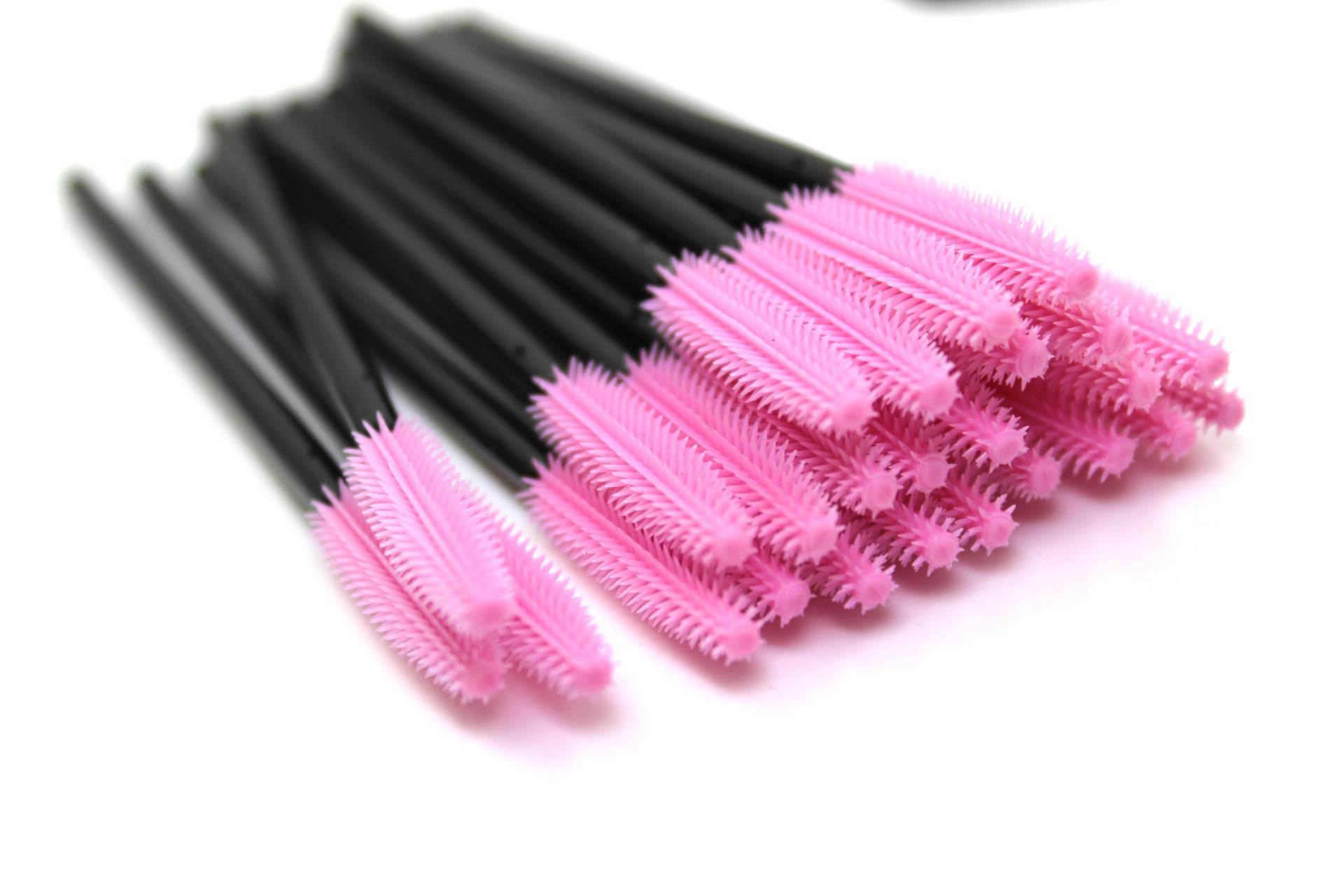 Disposable Eyelash Mascara Brushes - 100PCS Silicone Applicator Wands for Lash Extensions & Eyebrow Makeup (Pink) | Perfect for Salon Professionals & DIY Beauty Lovers