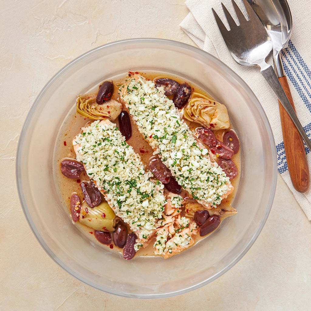 Delicious Mediterranean Poached Salmon Recipe - Easy & Healthy Dinner Idea | Perfect for Weeknight Meals, Date Nights & Family Gatherings