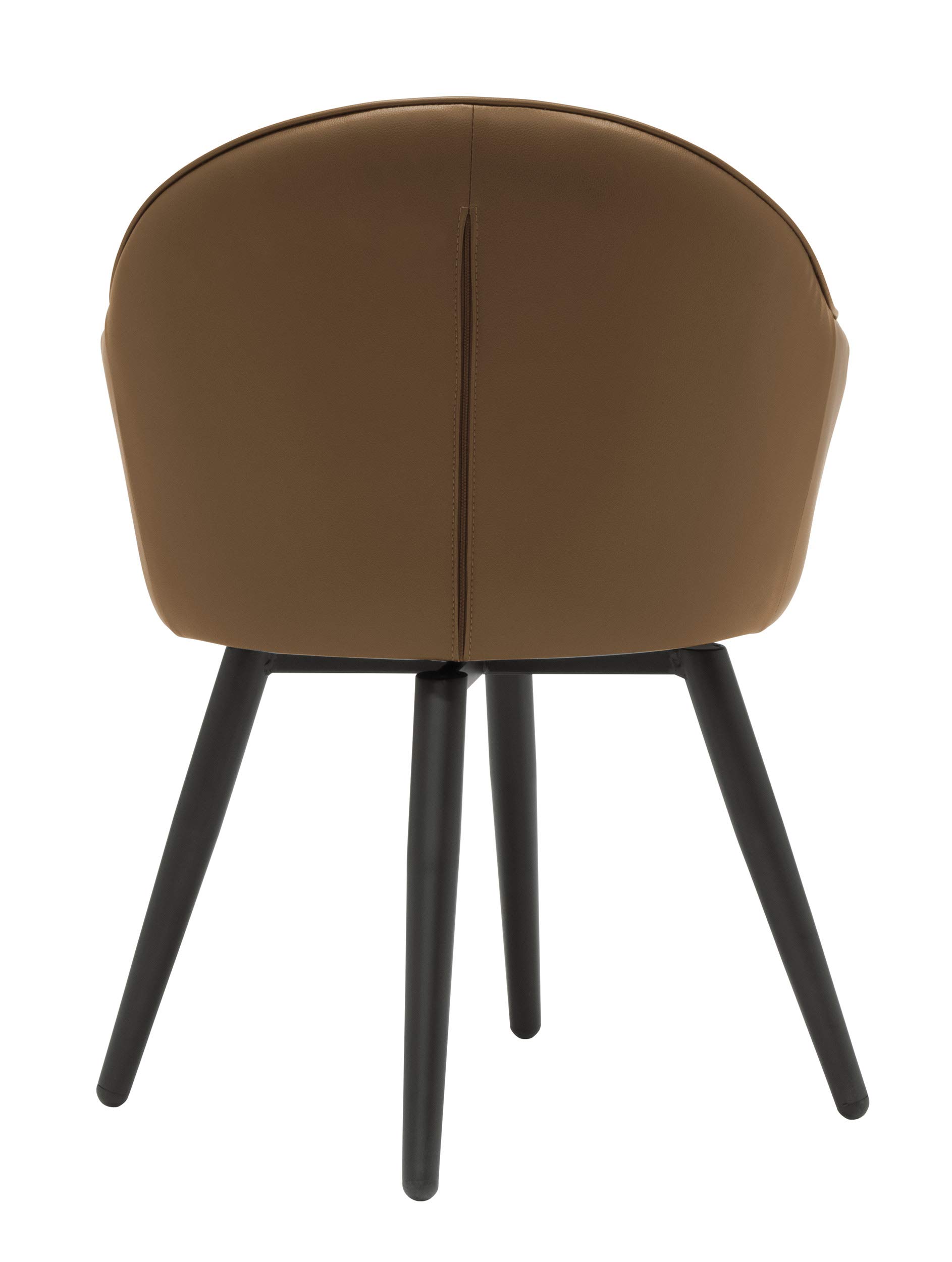 Studio Designs Home Accent Chair, 250 lbs Weight Capacity, Caramel Brown Upholstered Lounge Chair - Perfect for Living Room, Bedroom, or Office Decor