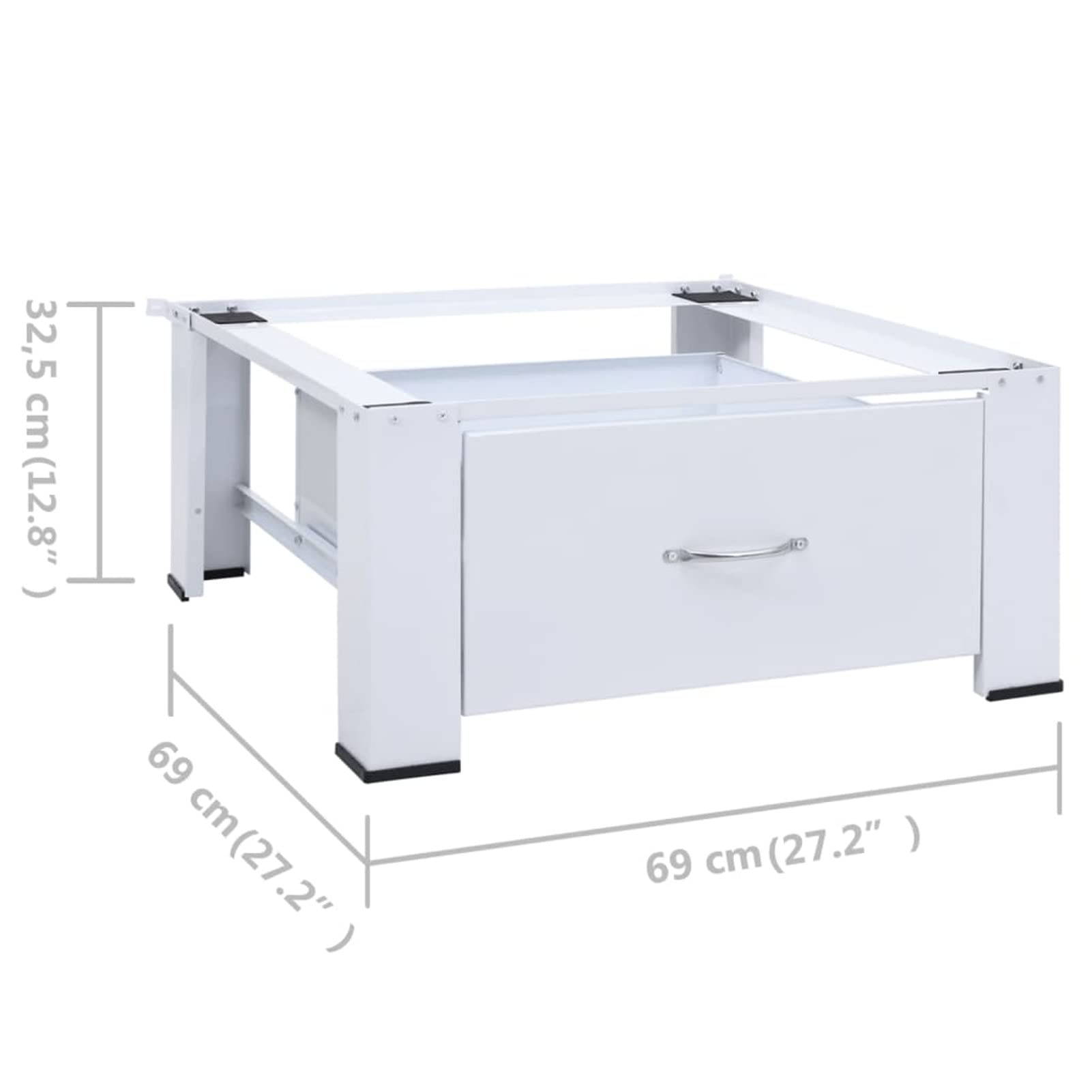 Bopdu White Washing Machine Pedestal Stand with Storage Drawer - Stackable Laundry Room Organizer for Washer & Dryer | Space-Saving Home Appliance Storage Solution