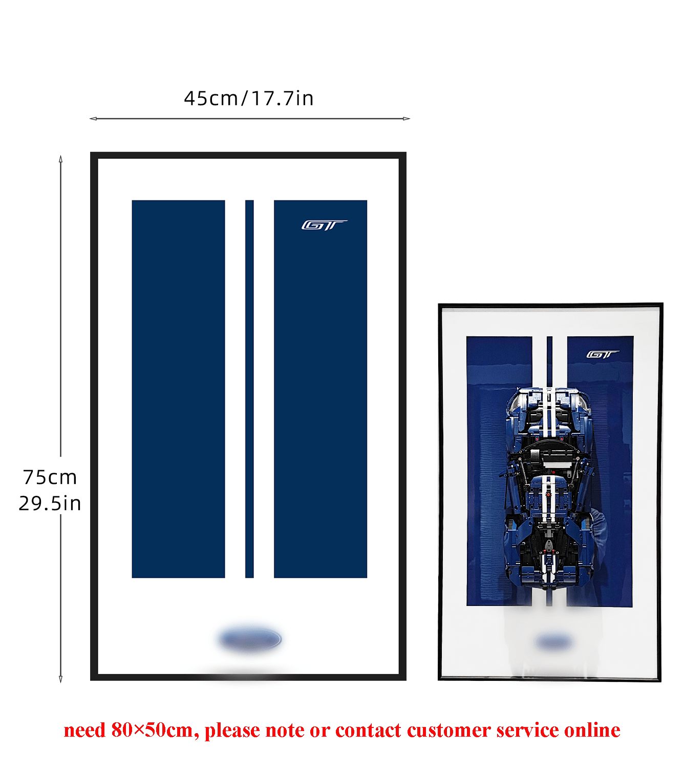 LEGO Technic 2022 Ford GT Wall Mount Display Stand - Secure Hanging Bracket for LEGO Car Model 42154 - Perfect for Showcasing in Bedroom, Office, or Game Room