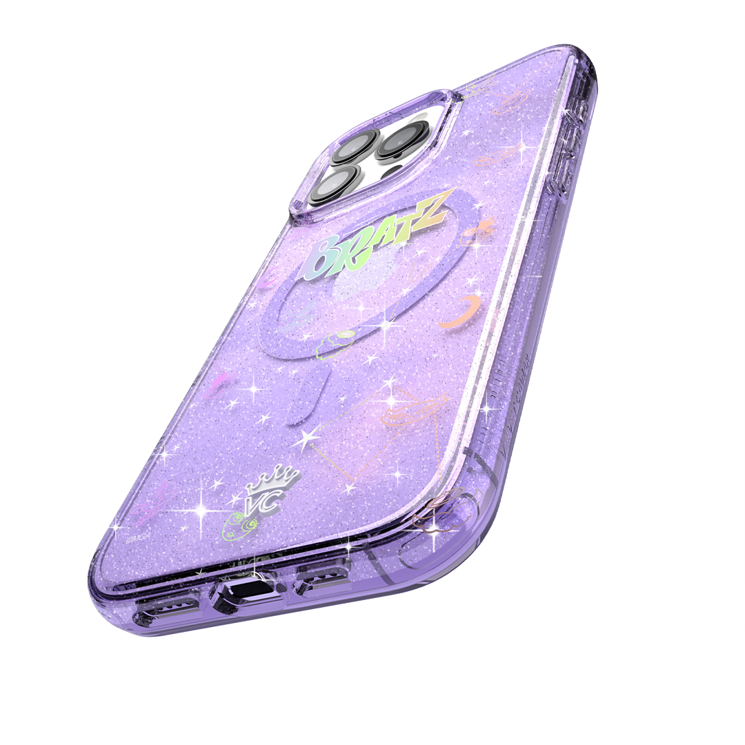 Bratz Celestial Glitter iPhone Case - Trendy Protective Phone Cover for iPhone 13/14/15 - Sparkly Glam Design for Girls & Teens - Perfect for School, Parties & Everyday Use