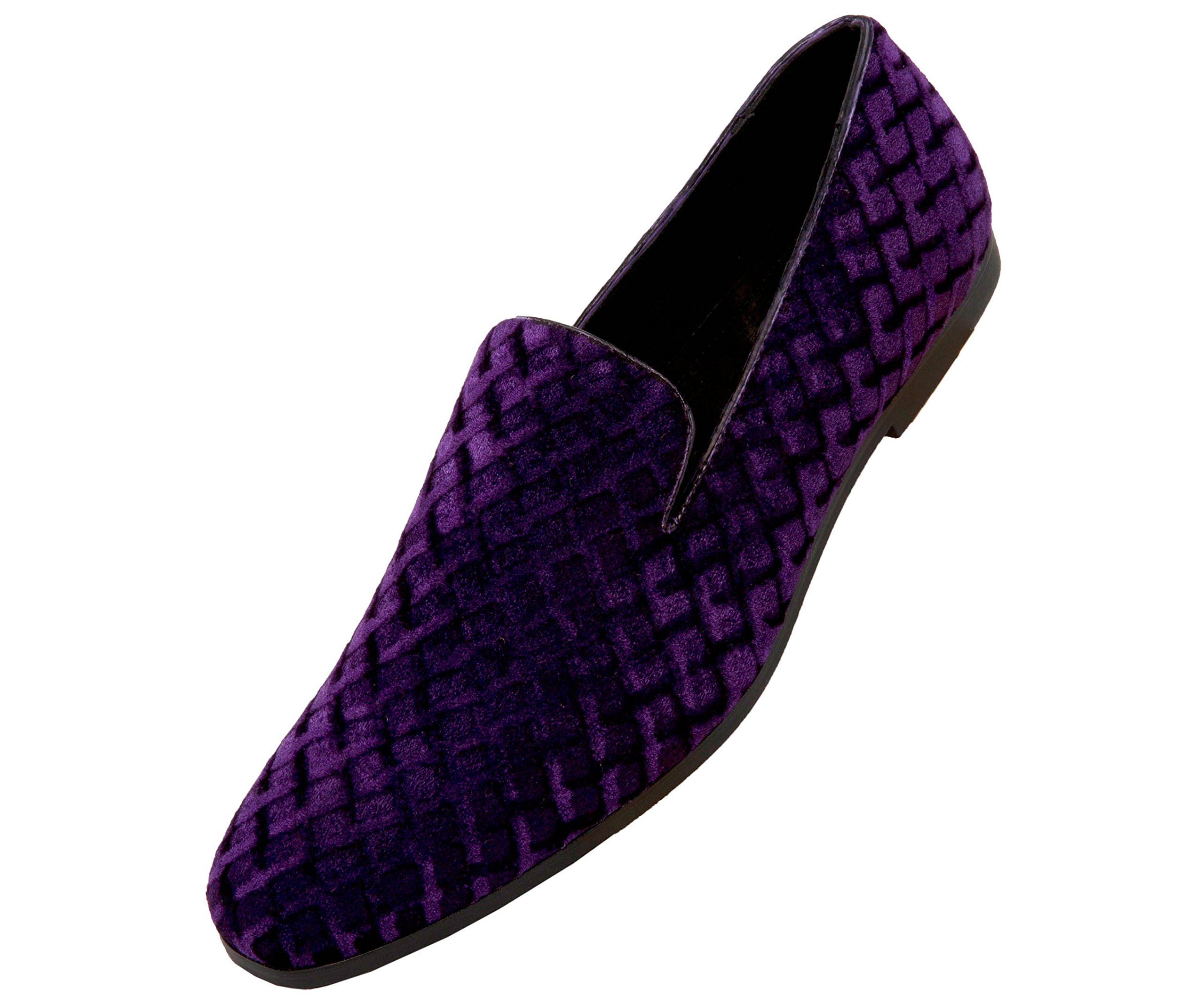 Amali Fishman Men's Velvet Dress Loafers - Quilted Slip-On Tuxedo Slippers for Formal Occasions | Perfect for Weddings, Parties & Black Tie Events
