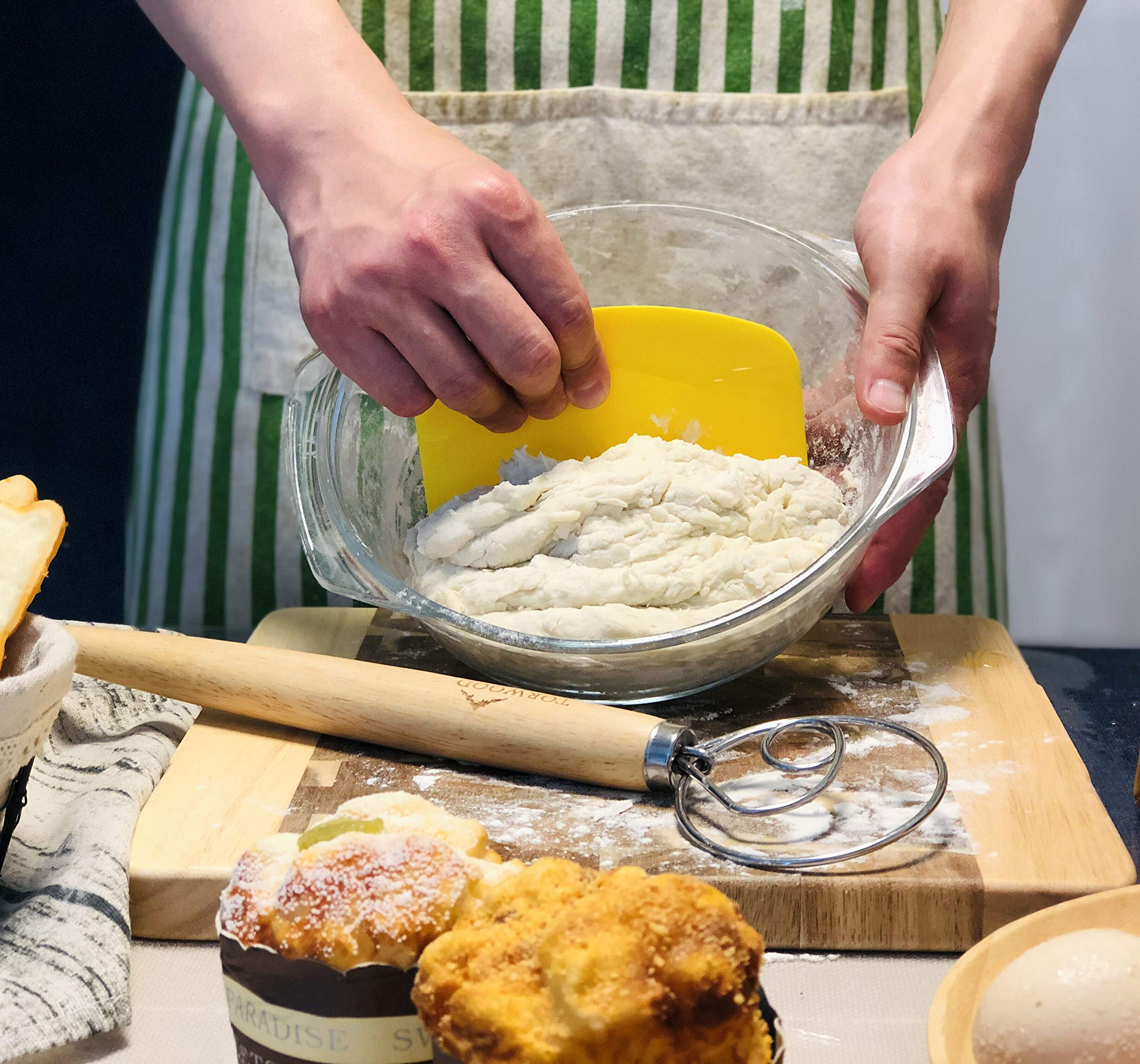 Premium Stainless Steel Danish Dough Whisk - 13.5