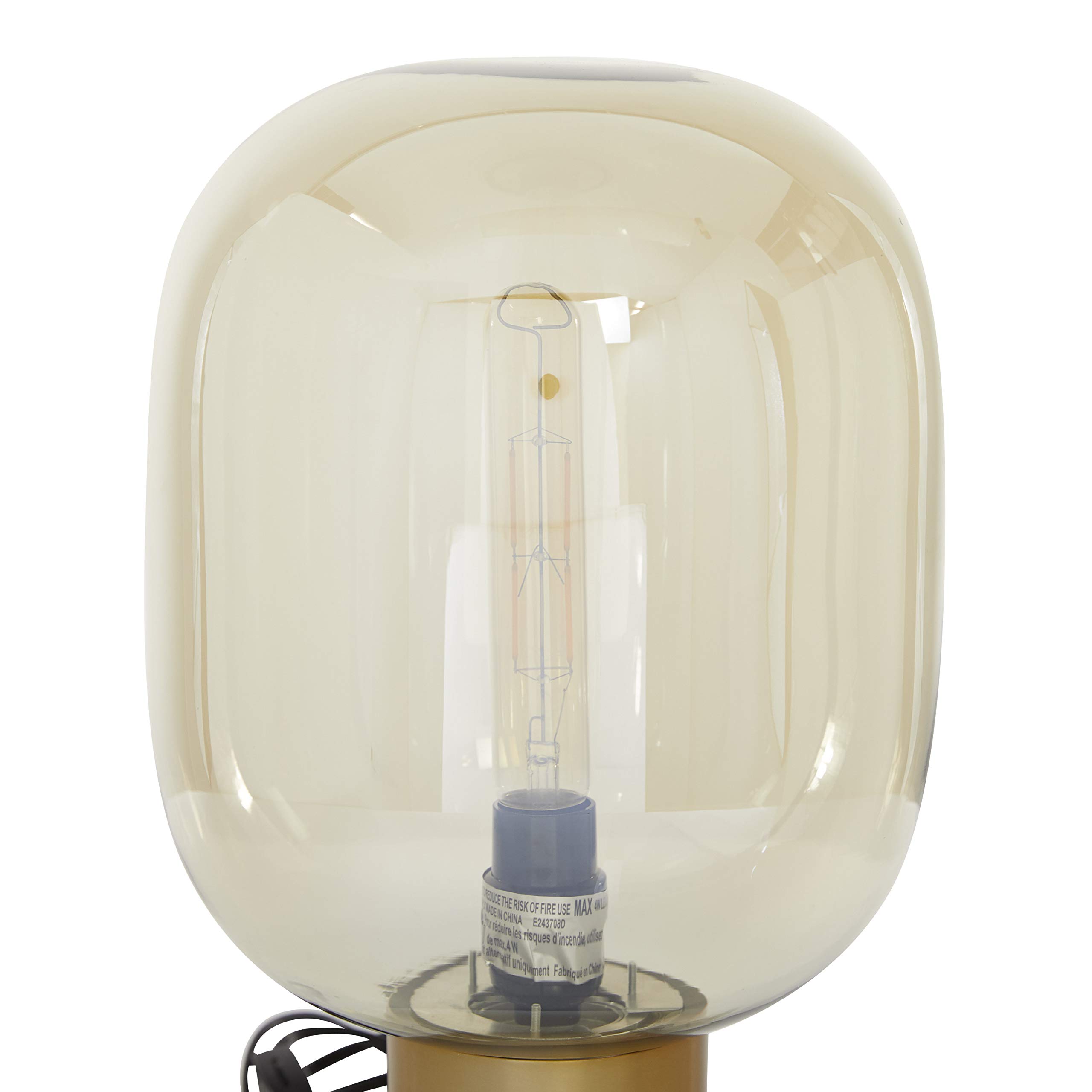 Deco 79 Modern Gold Metal Table Lamp with Clear Dome Shade & Marble Base - 10
