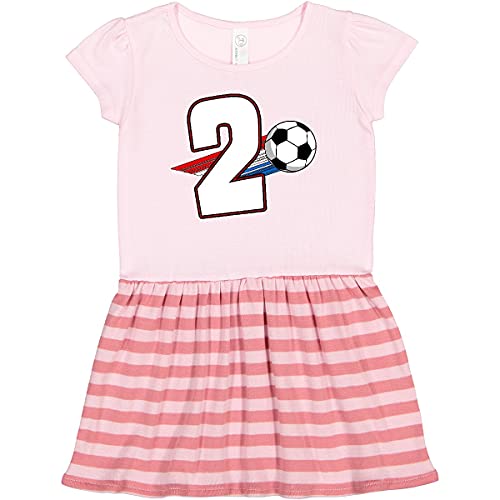 Inktastic 2nd Birthday Soccer Toddler Dress - Cute Outfit for Girls Soccer Party, Sports Theme Celebration & Toddler Photoshoot