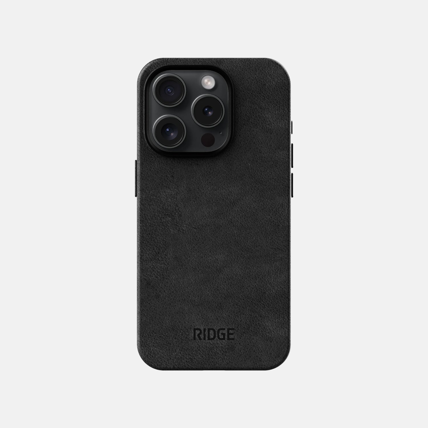 Premium Genuine Leather iPhone 15 Pro Case - Slim Protective Cover with Raised Bezels (Midnight Black) | Perfect for Business Professionals & Daily Use