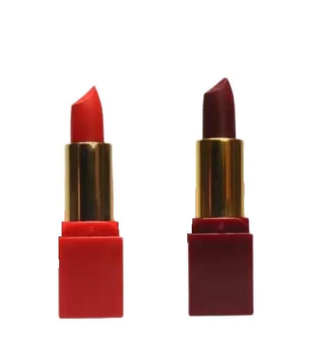 LIFE COSMETICS Matte Lipstick Set - 2 Pack (Sensational Red & Maroon, 6g Each) | Long-Lasting, Cruelty-Free Lip Color for Day & Night Wear | Perfect for Parties, Dates & Special Occasions