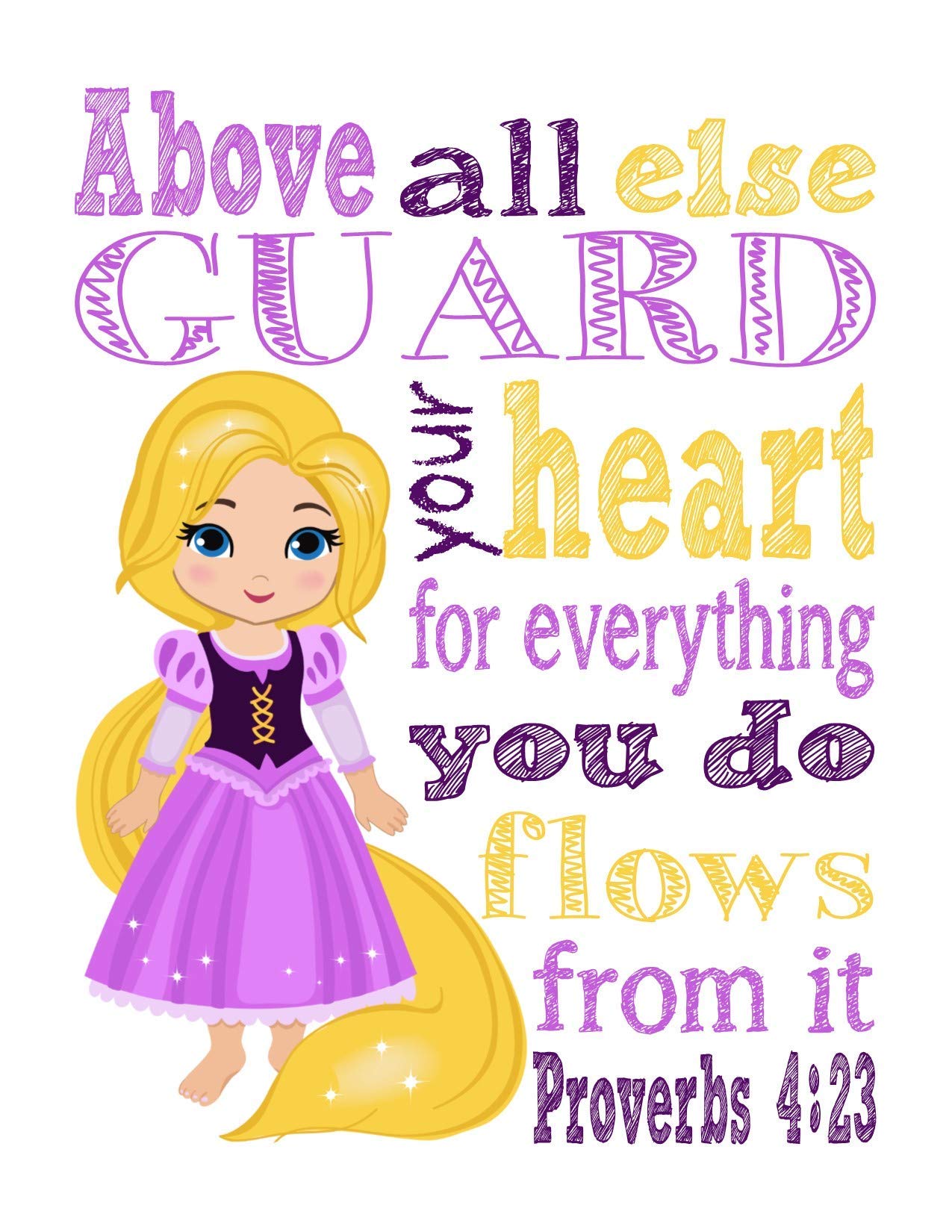 Disney Princess Nursery Decor Set - 11 Unframed Wall Art Prints Featuring Jasmine, Tiana, Cinderella, Ariel, Mulan, Belle, Snow White & Merida - Perfect for Baby Girl's Room, Kids Bedroom & Toddler Playroom Decor