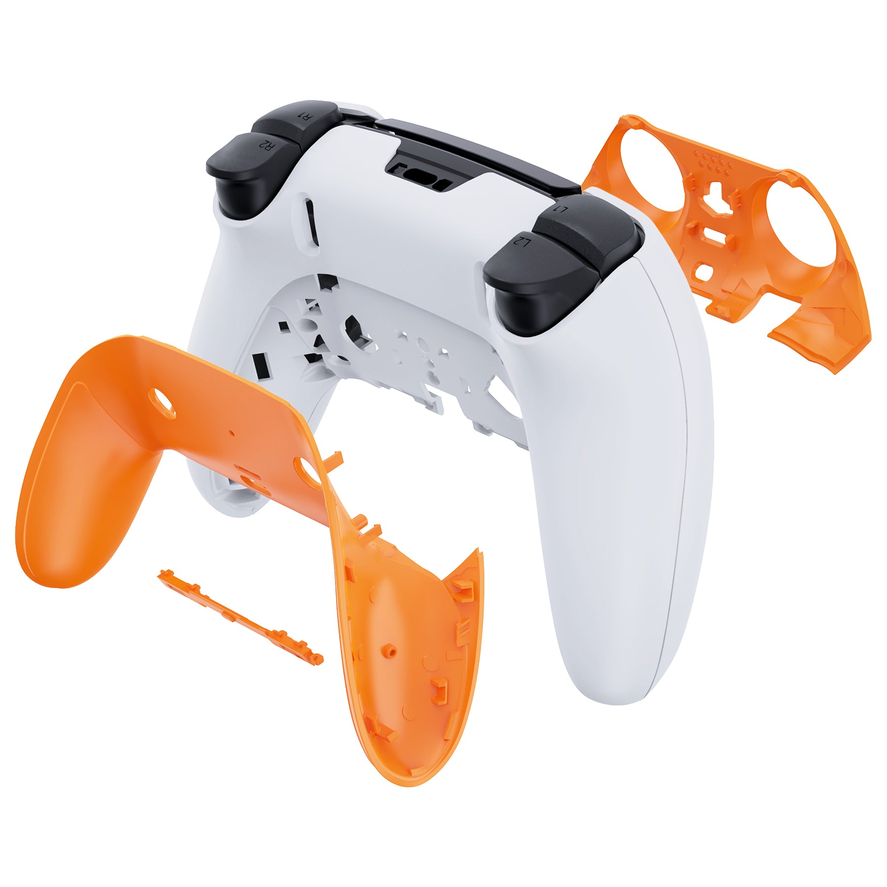 eXtremeRate Orange PS5 Edge Controller Shell - DIY Replacement Front & Back Cover with Custom Plates | Compatible with PS5 Edge Controller (CXQEGP002) | Gaming Accessories for Enhanced Customization & Style