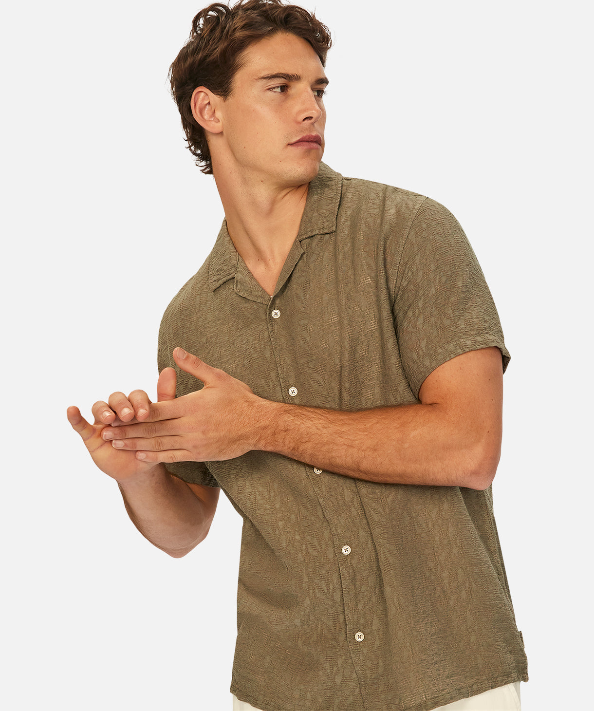 Chiara Short Sleeve Shirt in PD Thyme Green - Casual Women's Top for Work, Date Night & Summer Outfits