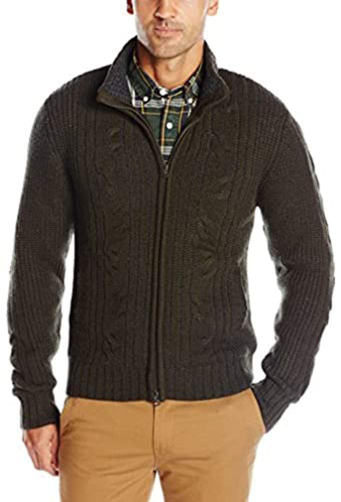 Vintage 1946 Men's Retro Cable Knit Cardigan Sweater - Cozy Winter Pullover for Casual Outfits & Holiday Gatherings