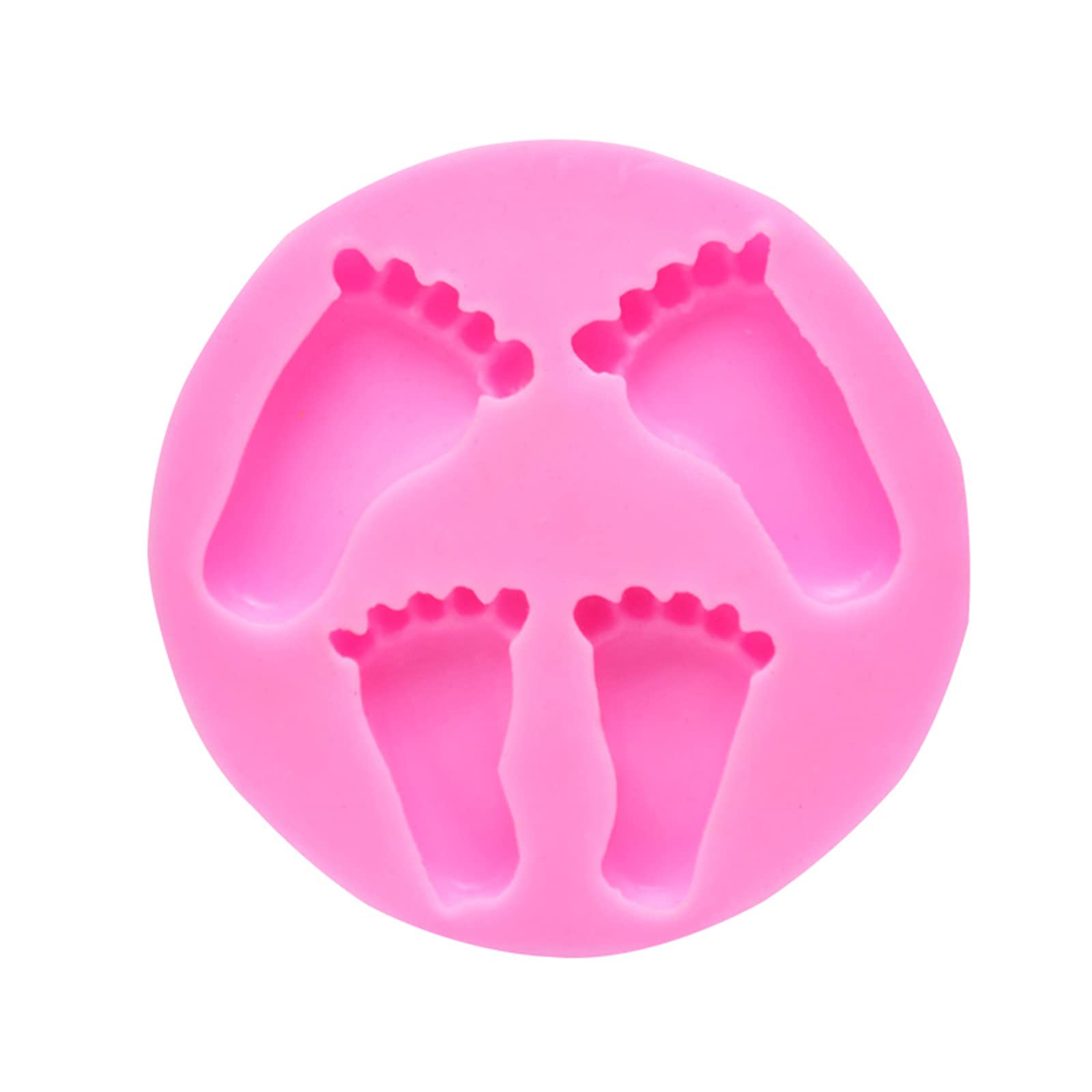 Baby Footprint Silicone Molds - 4 Cavity Fondant Mold for DIY Baking, Cake Topper, Cookies, Chocolate & Polymer Clay - Perfect for Baby Shower Decorations, Newborn Keepsakes & Baking Projects