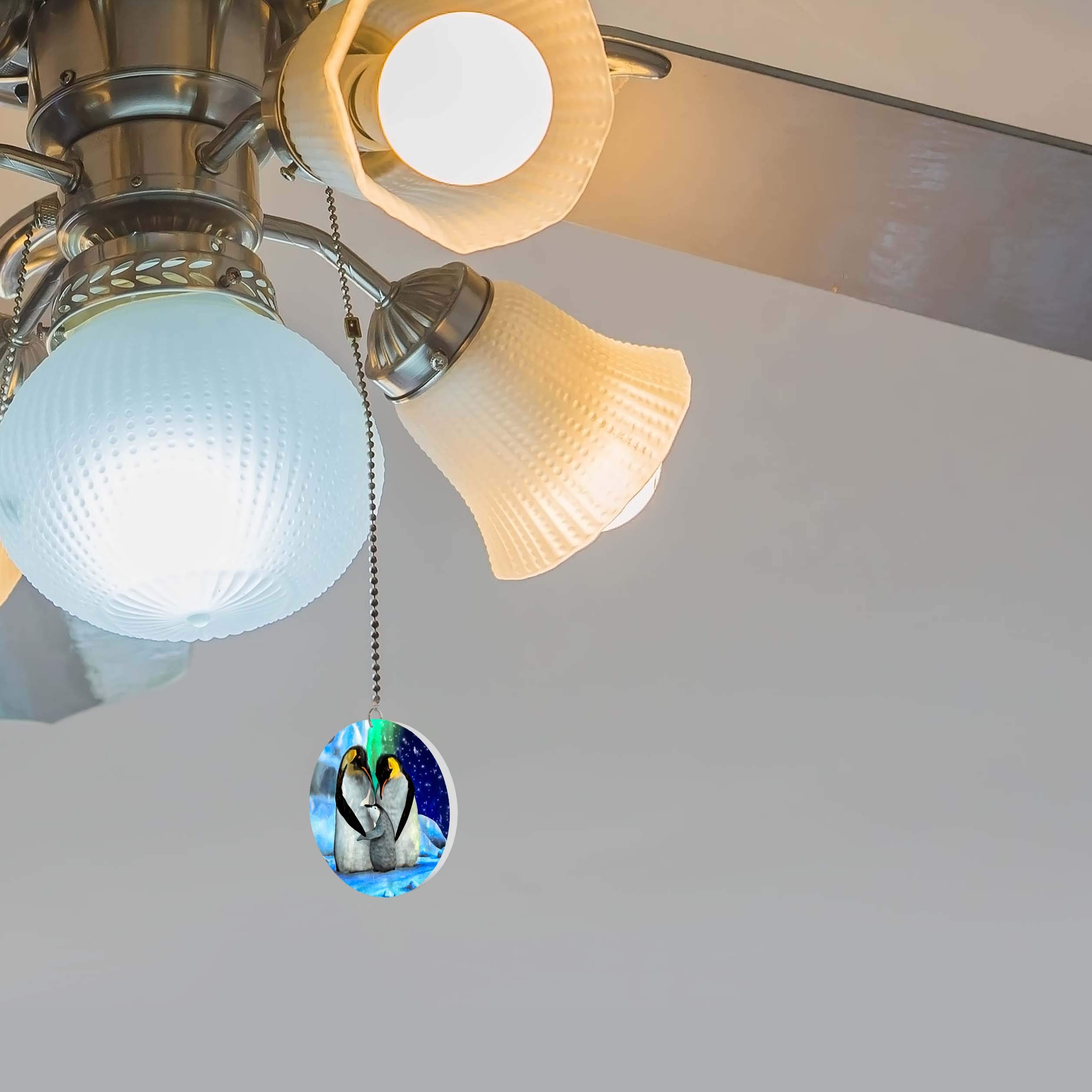 Aurora Penguin Night Light & Fan Pull Chain - Perfect for Kids' Rooms, Nurseries, and Cozy Bedroom Decor