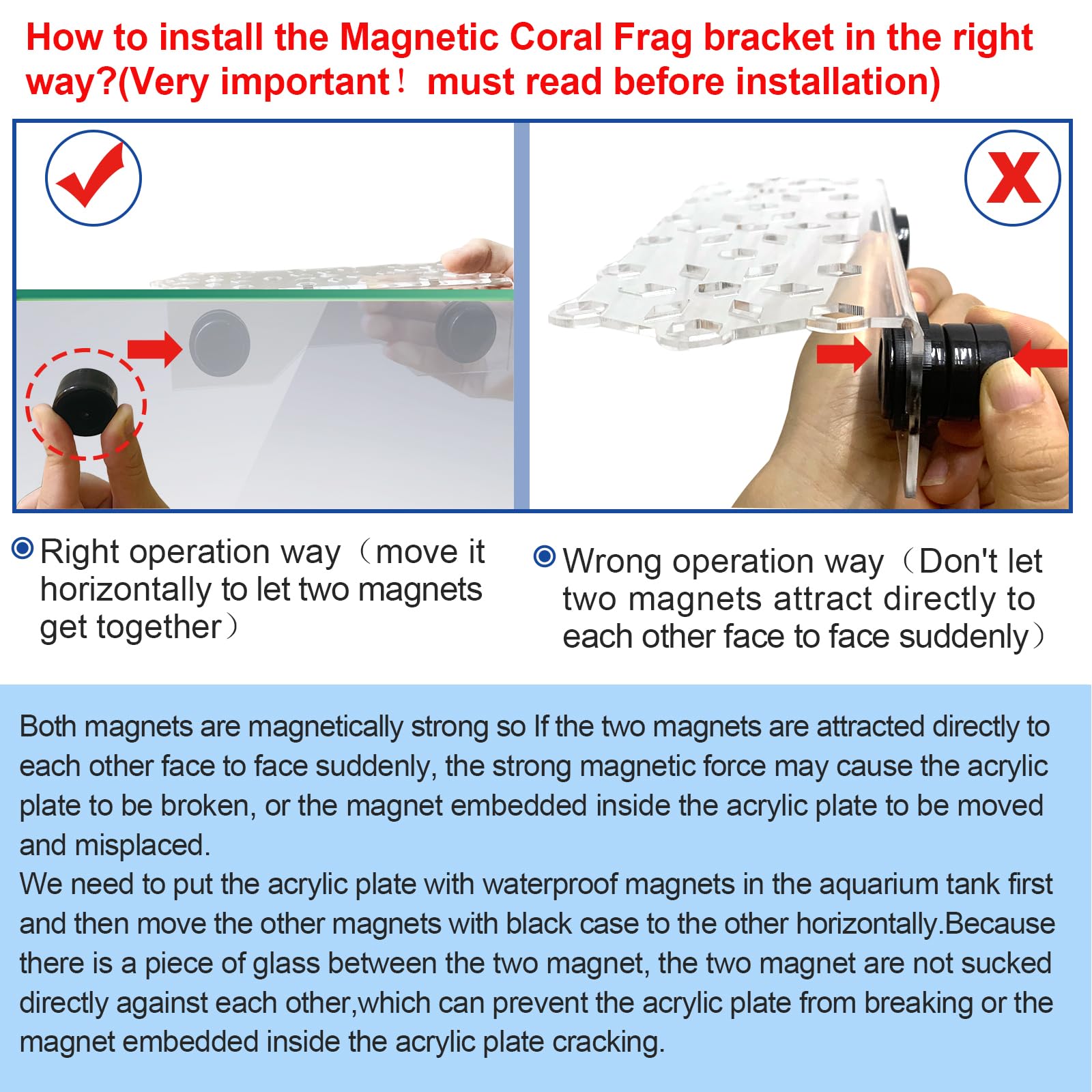 **Aquarium Coral Frag Rack with Magnetic Holder - 19 Coral Plug Mounts for Reef Tanks | Saltwater Aquarium Accessories for Coral Propagation & Display**