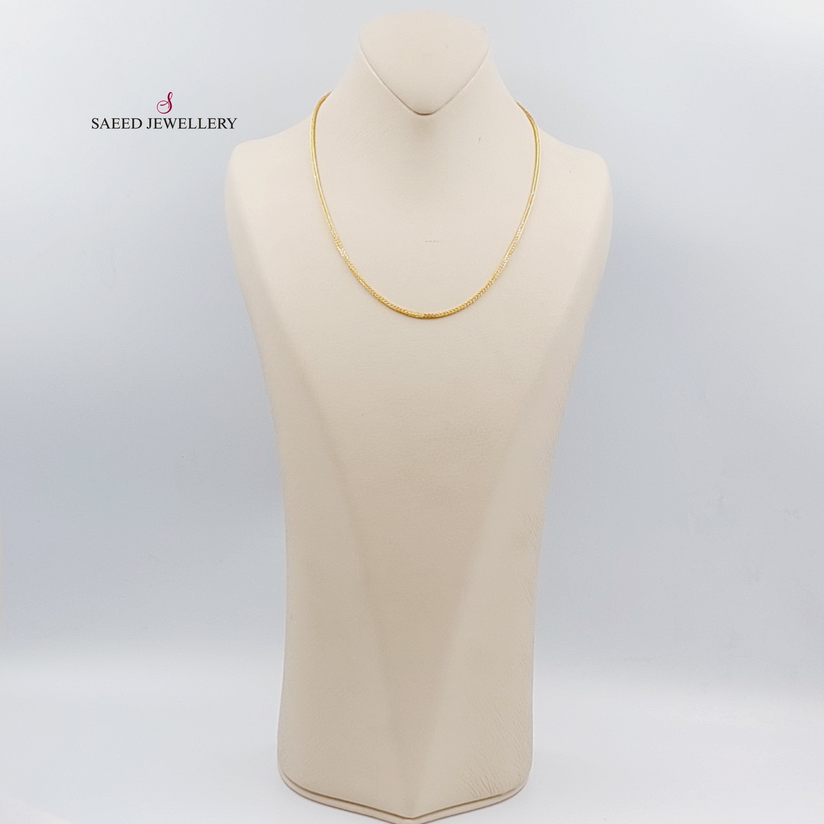 45cm Franco Thin Chain Necklace - Dainty Gold Plated Stainless Steel Choker for Women - Perfect for Everyday Wear, Layering & Special Occasions