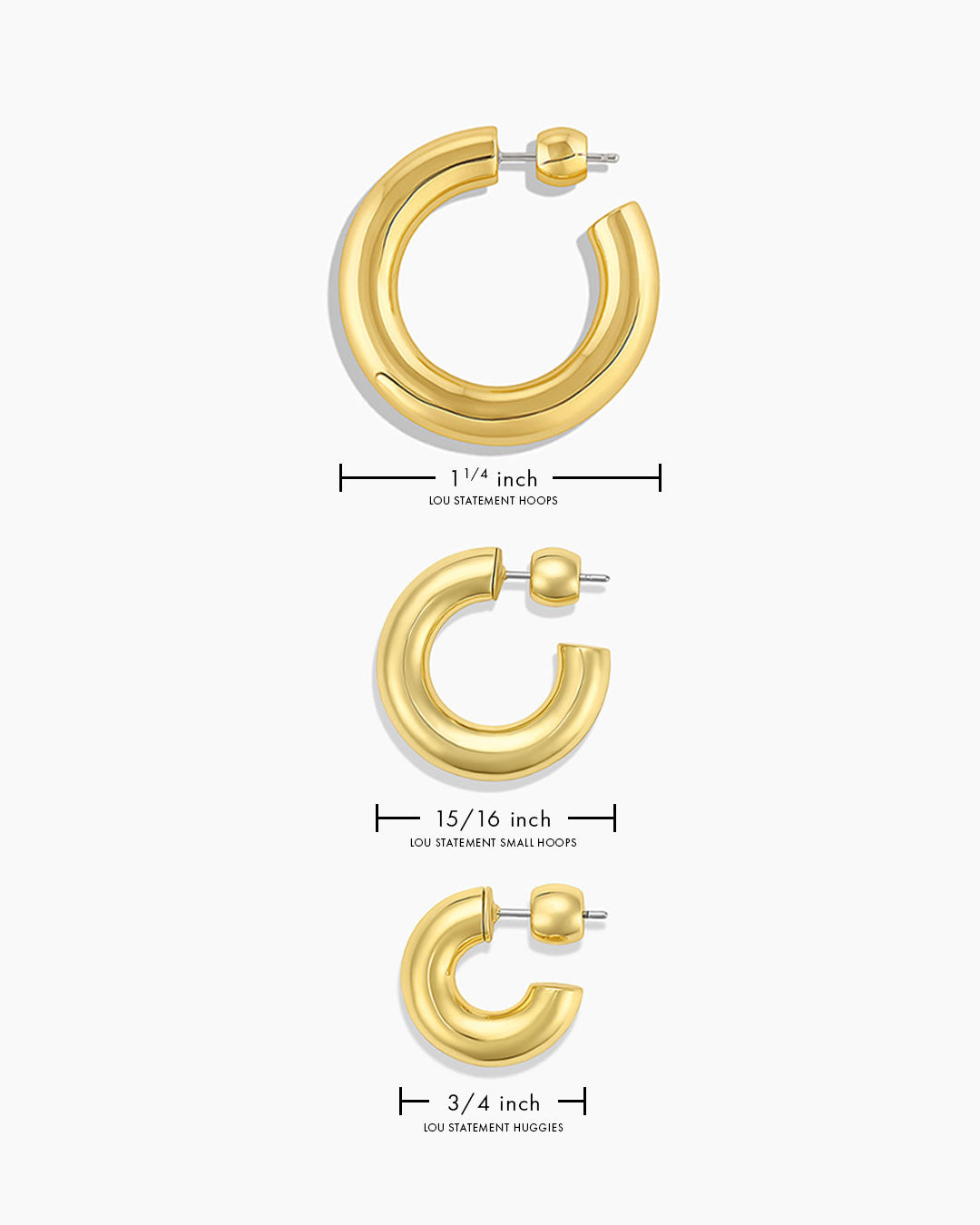 Lou Statement Small Hoops - Minimalist Gold Hoop Earrings for Women | Perfect for Everyday Wear, Office & Date Night