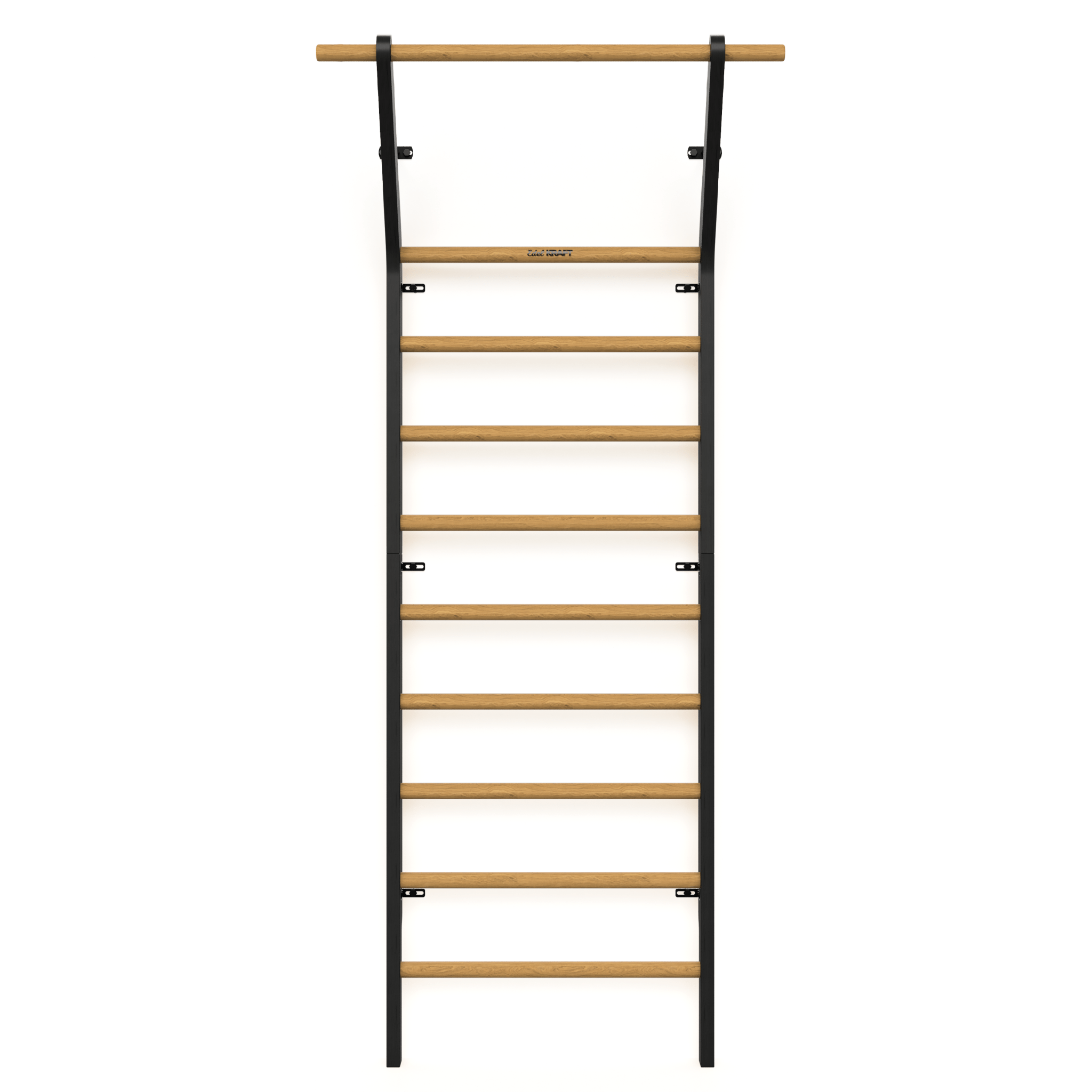 Classic Wall Mounted Pull Up Bar with Wooden Rungs - Perfect for Home Gym, CrossFit & Strength Training