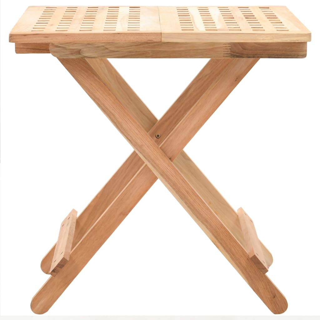 Festnight Walnut Folding Square Coffee Table - 19.7 x 19.7 x 19.2 Inches - Side Table, Ottoman, Sofa Table for Living Room, Patio, Indoor & Outdoor Use - Space-Saving Home Decor Furniture