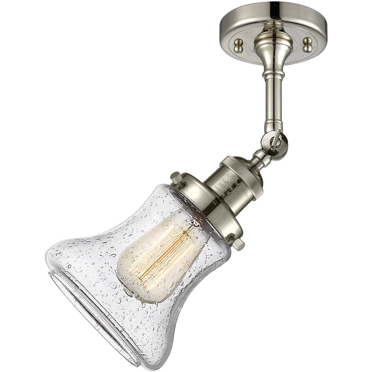 Innovations 201F-PN-G194-LED 12W LED Semi-Flush Mount Ceiling Light Fixture in Polished Nickel Finish - Perfect for Bedroom, Hallway & Kitchen Lighting
