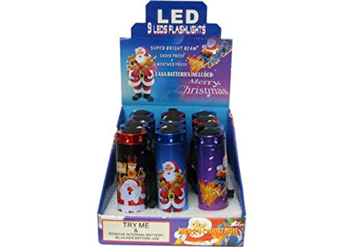 48 Pack Christmas Themed LED Mini Flashlights - Battery Operated Party Favors for Holiday Decorations, Stocking Stuffers & Emergency Kits