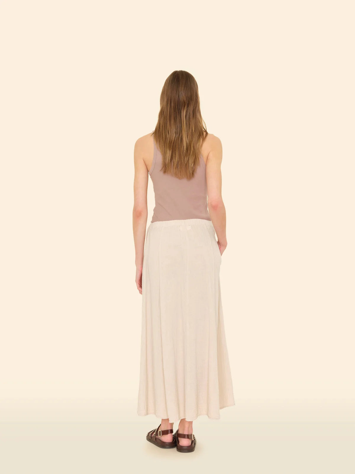 Deon Gauze Skirt for Women - Silver Slate Color | Flowy Boho Skirt for Summer, Beach, and Casual Outfits