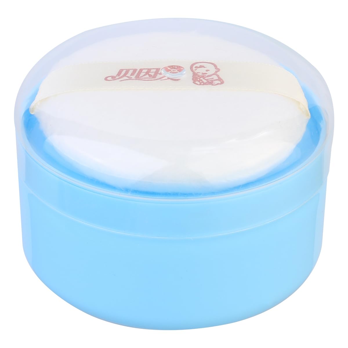 Premium Blue Body Powder Puff Sponge Case - Talcum Powder Applicator Container with Soft Puff for After-Bath & Makeup | Travel-Friendly Cosmetic Storage