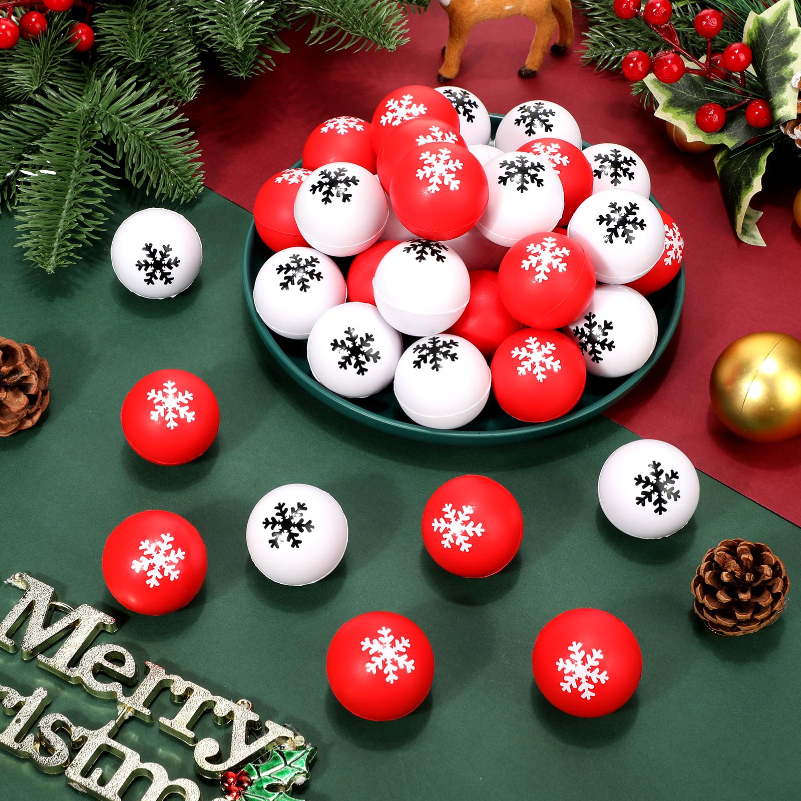 36 Pcs Christmas Stress Ball Snowman Toys - Cute Snowflake Stress Relief Party Favors for Kids, Stocking Stuffers, Gift Bags - Perfect for Christmas Parties, Classroom Rewards & Holiday Gifts (Ages 3+)