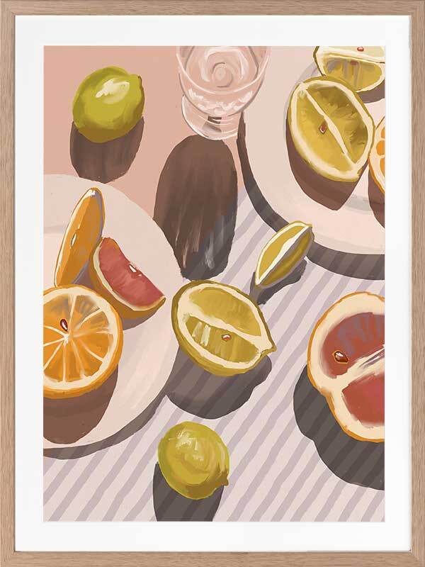 Citrus Fusion Framed Art Print - Vibrant Fruit Wall Decor for Kitchen, Dining Room & Office - Perfect for Home & Commercial Spaces