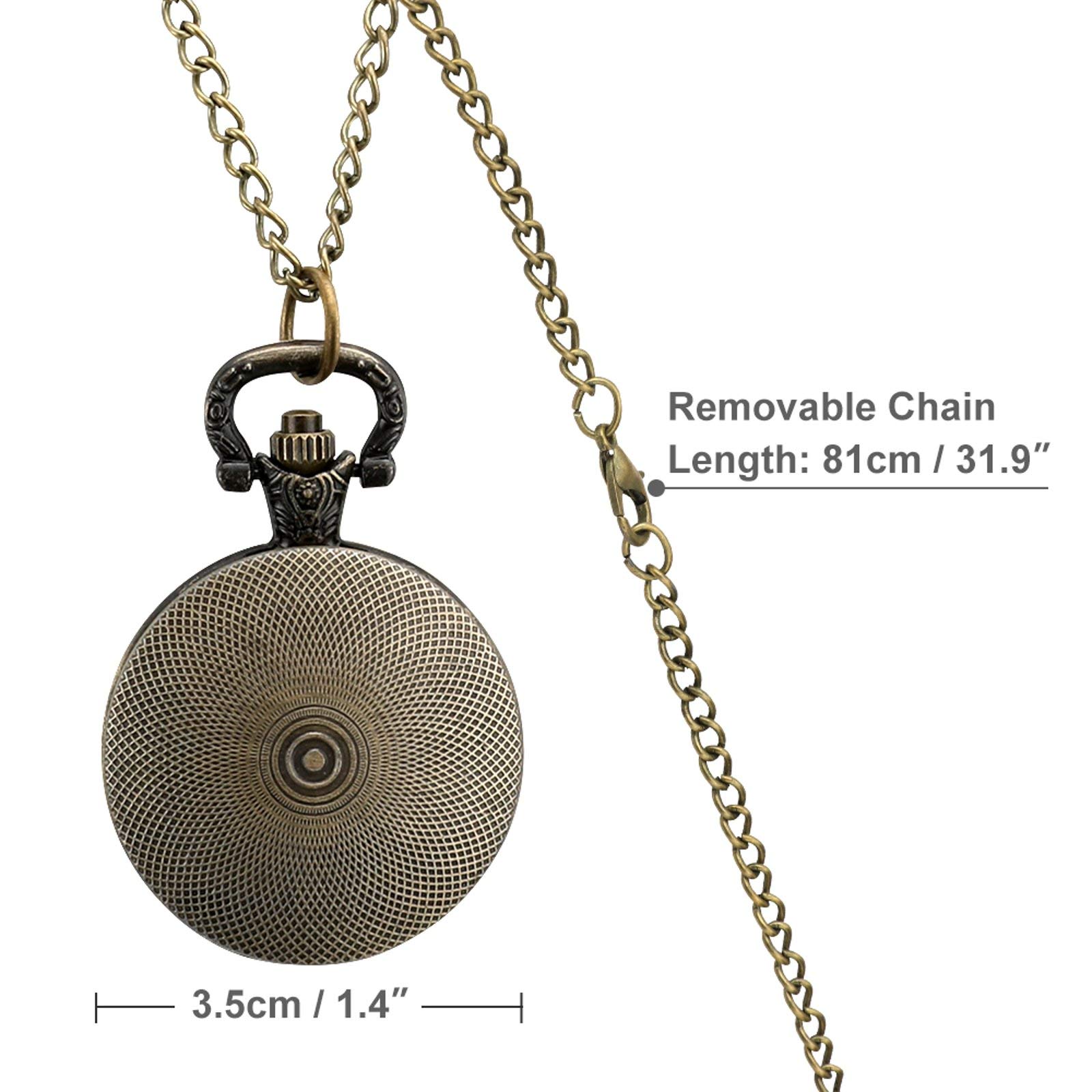 Vintage Cthulhu Pocket Watch with Chain - Arabic Numerals Alloy Steampunk Watch - Perfect Gift for Collectors & Cosplay Lovers (Halloween, Gothic Events, Steampunk Fashion)