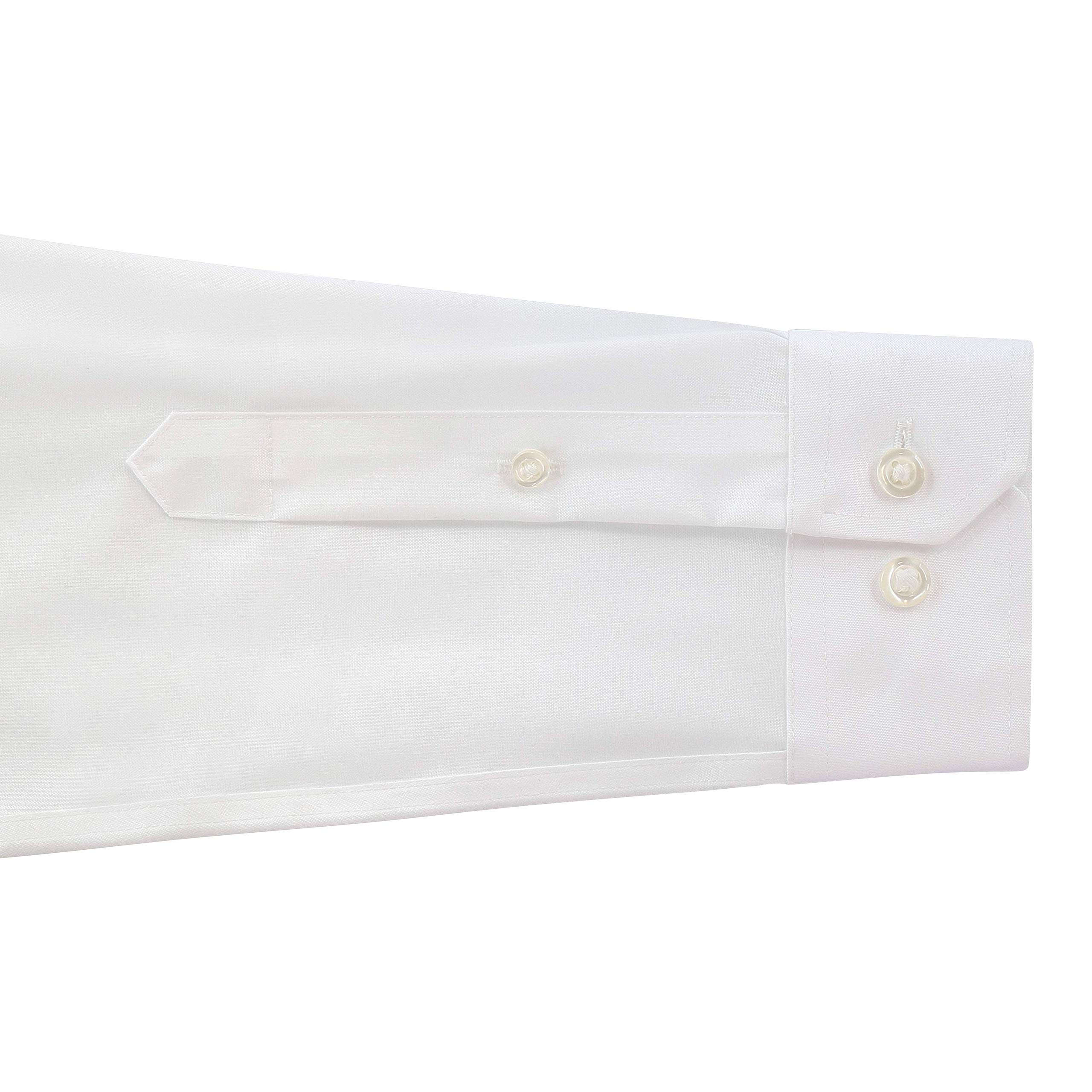 Boys 100% Cotton Non-Iron White Pinpoint Short Sleeve Dress Shirt - Perfect for School, Weddings & Formal Occasions