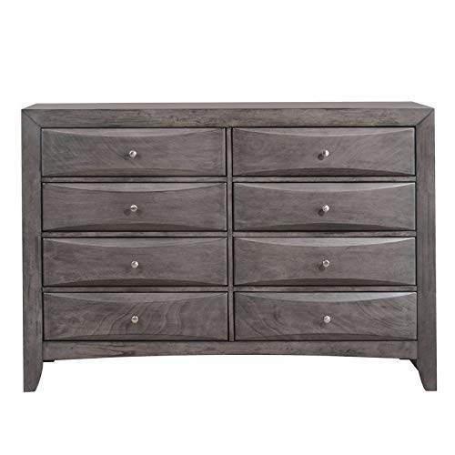 BOWERY HILL 8-Drawer Gray Dresser - Modern Bedroom Storage Furniture for Organizing Clothes, Accessories & Home Essentials