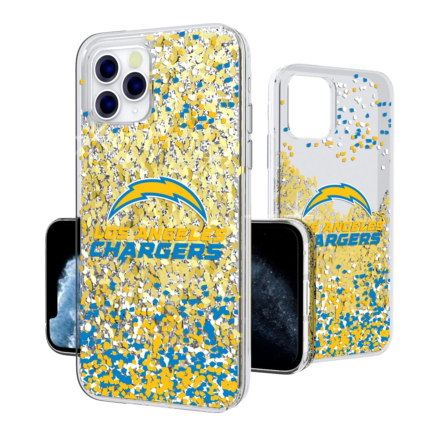 NFL Glitter iPhone Case with Confetti Design - Custom Printed Football Team Phone Cover for iPhone 13/14/15 Pro Max - Perfect for Game Day, Tailgating & Fan Gifts