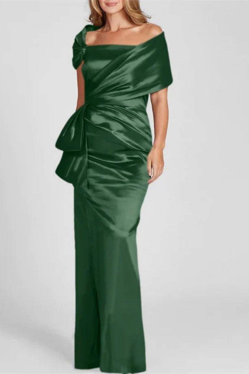 Elegant Off-The-Shoulder Floor-Length Mother of the Bride Dress CM0336 - Perfect for Weddings, Formal Events & Special Occasions
