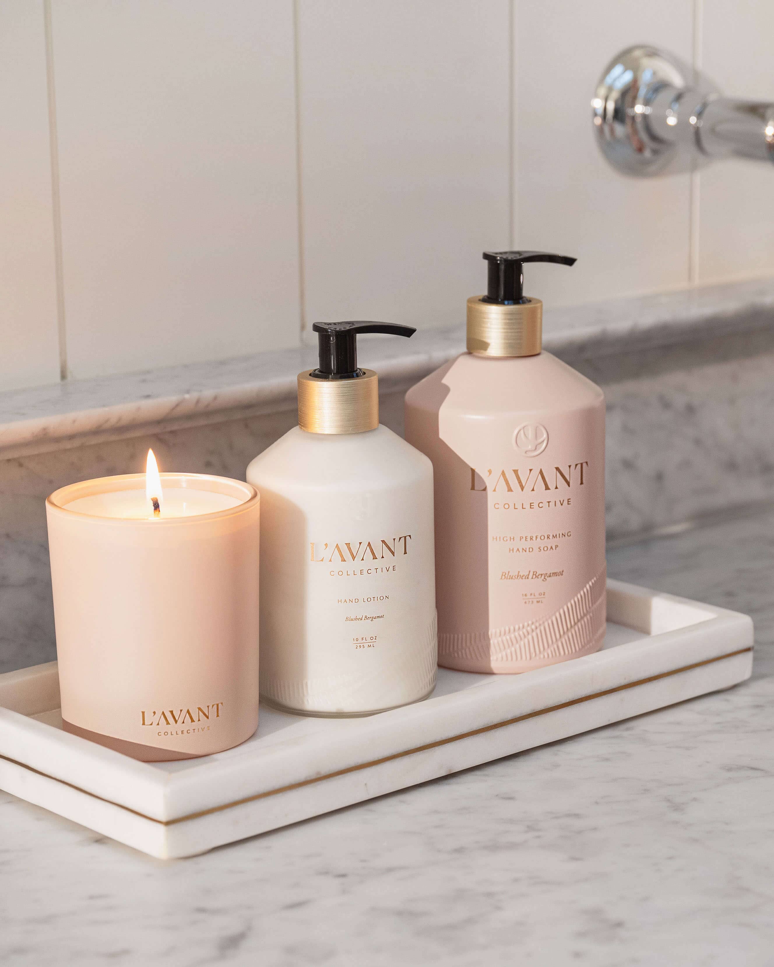 L'AVANT Collective Blushed Bergamot Scented Candle - Natural Soy Wax, Long-Lasting Fragrance for Home, Office & Relaxation