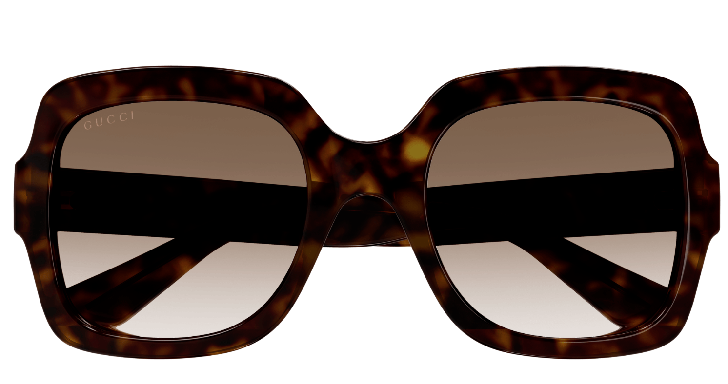 Gucci GG1337S 003 Havana/Brown Gradient Square Oversized Women's Sunglasses - Stylish UV Protection Shades for Fashion, Beach & Outdoor Activities