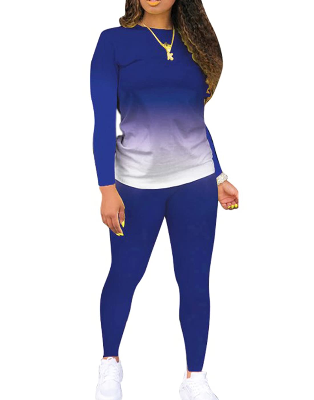 JSVZREU Women's 2-Piece Sweatsuit Set - Long Sleeve Jogger Pants & Top Lounge Outfit | Comfortable Tracksuit for Yoga, Running, Gym Workouts & Casual Wear