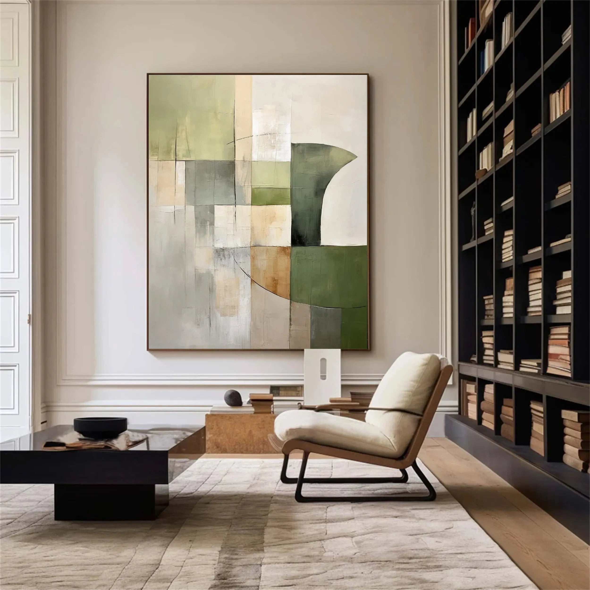 Abstract Painting #AB 119 - Modern Wall Art Decor for Living Room, Bedroom & Office - Handmade Canvas Artwork