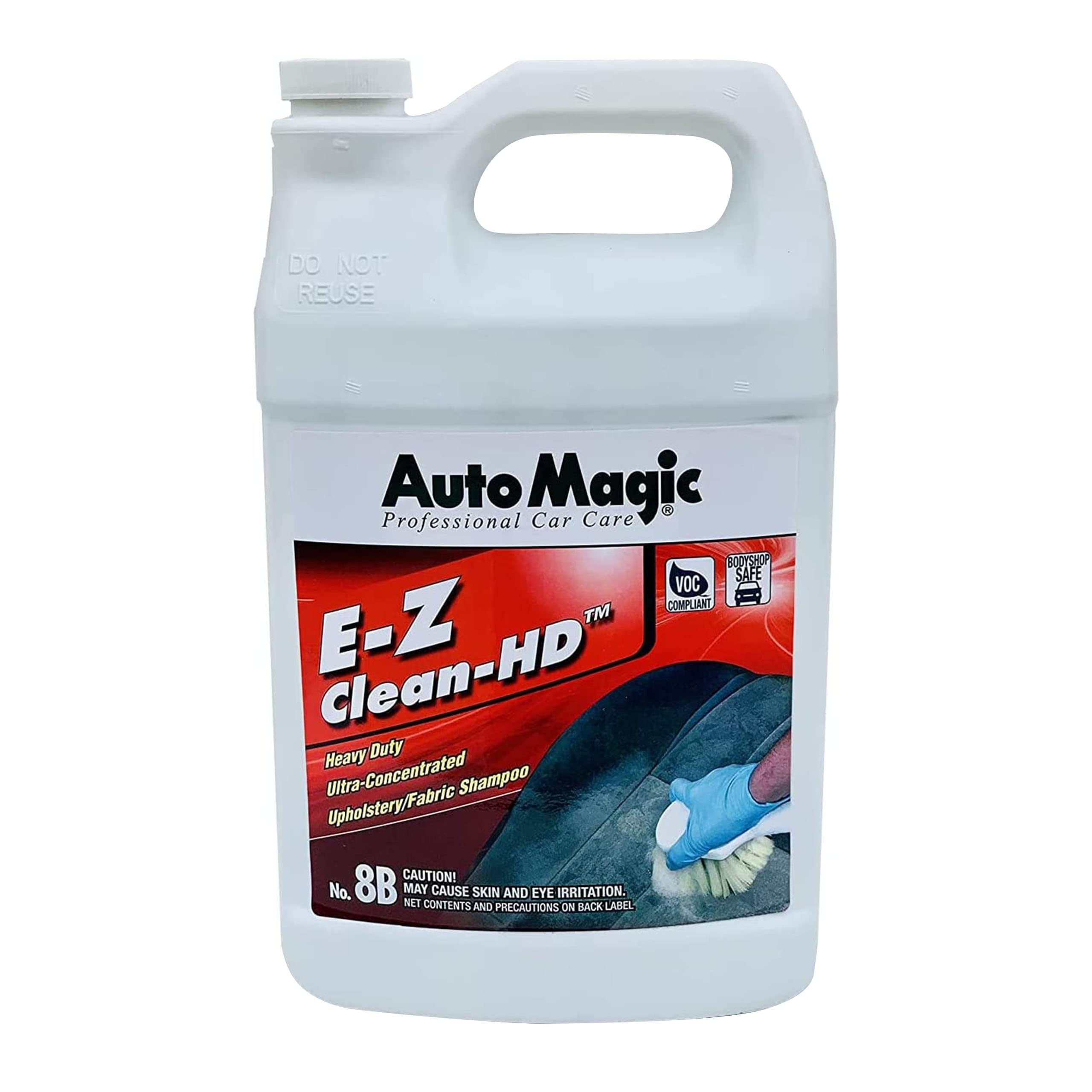 Auto Magic E-Z Clean HD Heavy-Duty Upholstery Shampoo - 128 Fl Oz Carpet Cleaner for Carpets, Vinyl, Leather & Fabric - Deep Cleaning Solution for Home, Car & Office Use