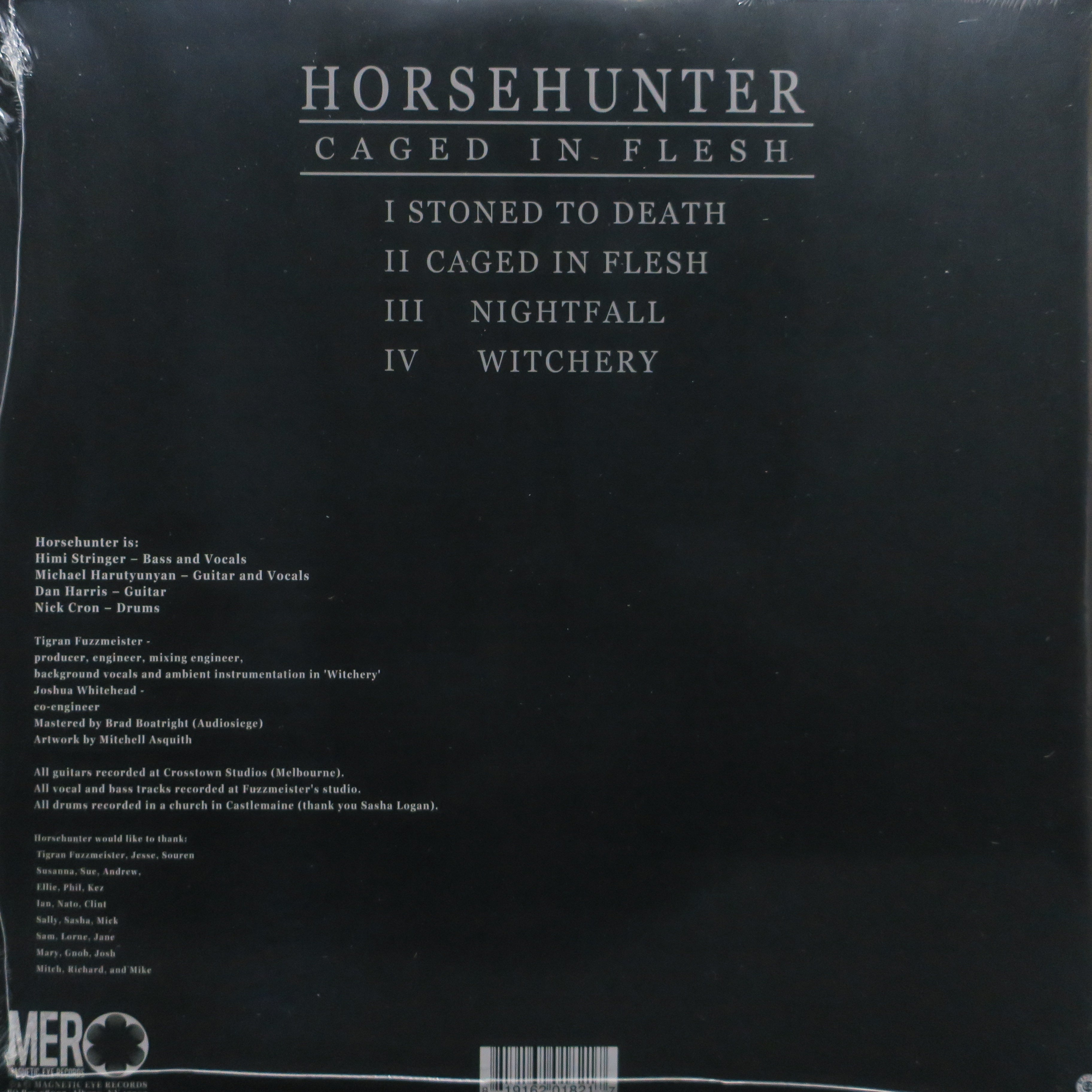 HORSEHUNTER 'Caged In Flesh' Limited Edition Black/Green/Purple Vinyl 2LP (2014 Australian Doom Metal) - Perfect for Record Collectors & Heavy Metal Fans