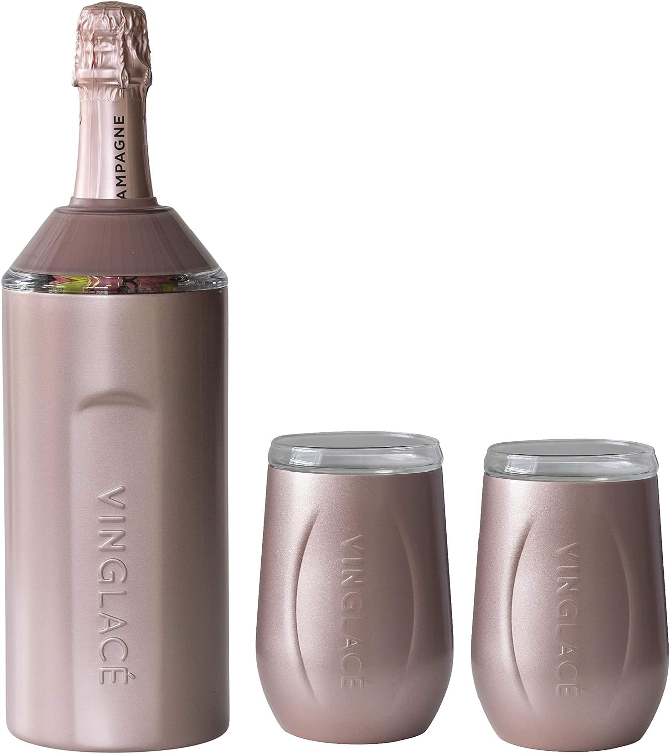 Vinglacé Personalized Wine & Champagne Bottle Chiller - Custom Engraved Gift for Wine Lovers (Rose Gold) | Perfect for Weddings, Anniversaries & Holiday Gifts