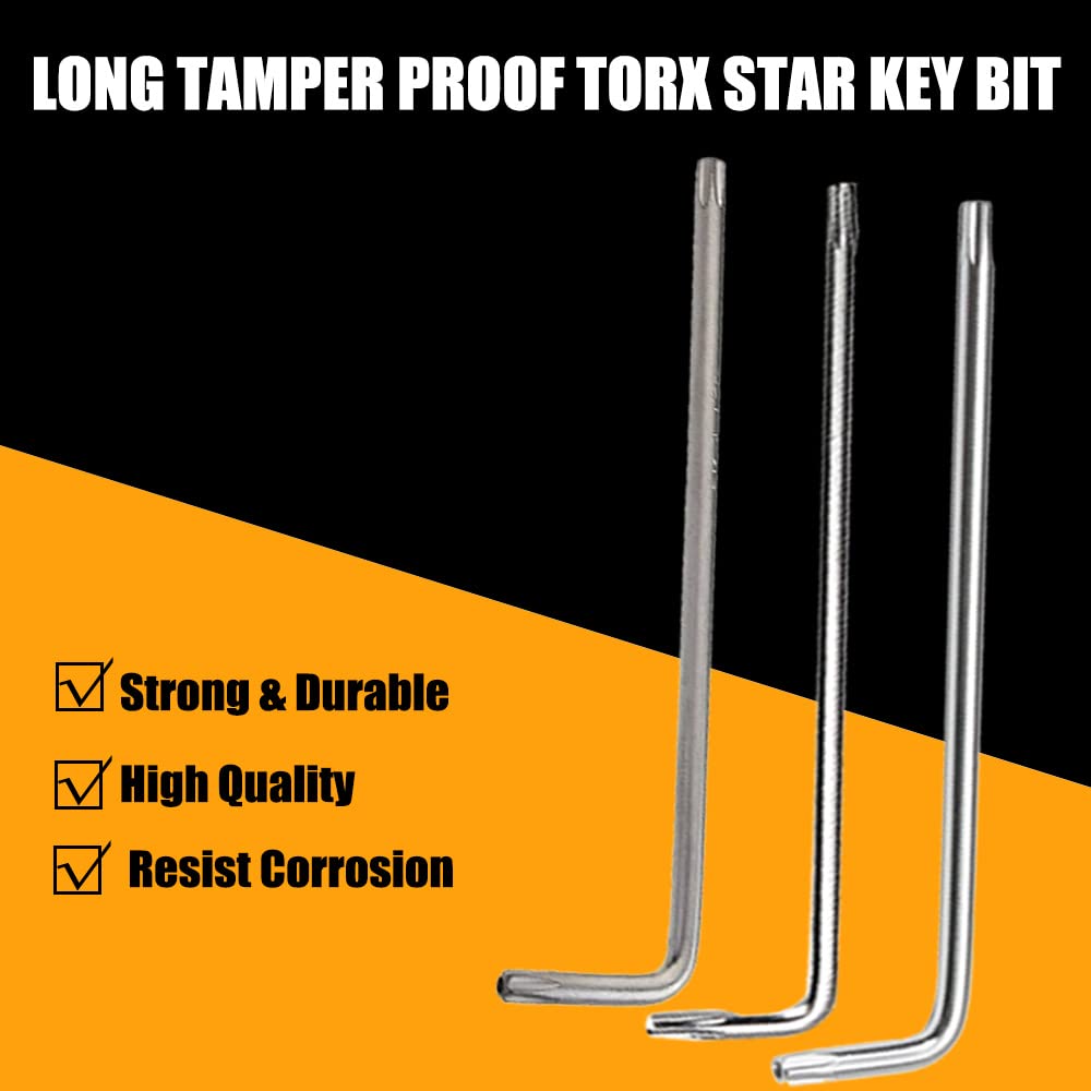 Auniwaig T10 Long Arm Torx Key Wrench Set - Professional Torx Hex Key Wrench Tool with L-Shape Nickel Plating for Electronics, Automotive & Bike Repairs - Durable Torque Repair Tool (1pc) - Perfect for DIY, Home Improvement and Mechanical Maintenance