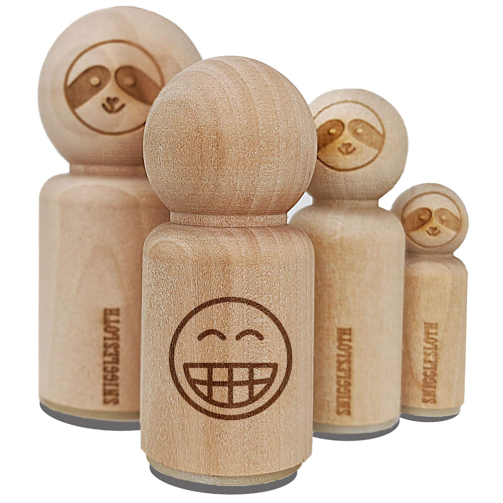 Happy Face Big Smile Teeth Grin Emoticon Rubber Stamp - 1.25 Inch Large Craft Stamp for DIY Scrapbooking, Journaling, Card Making & Planner Decorations