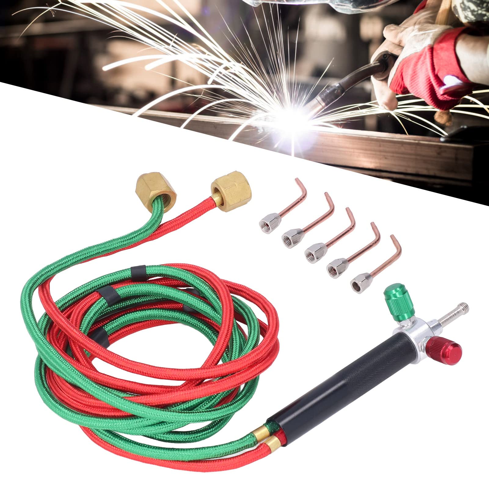 Mini Oxygen Torch Kit - Micro Oxygen Acetylene/Butane Gas Welding Torch with 5 Weld Tips for Jewelry Repair, Crafts & Electronics - Perfect for DIY Jewelry Making, Small Metal Repairs and Hobby Projects