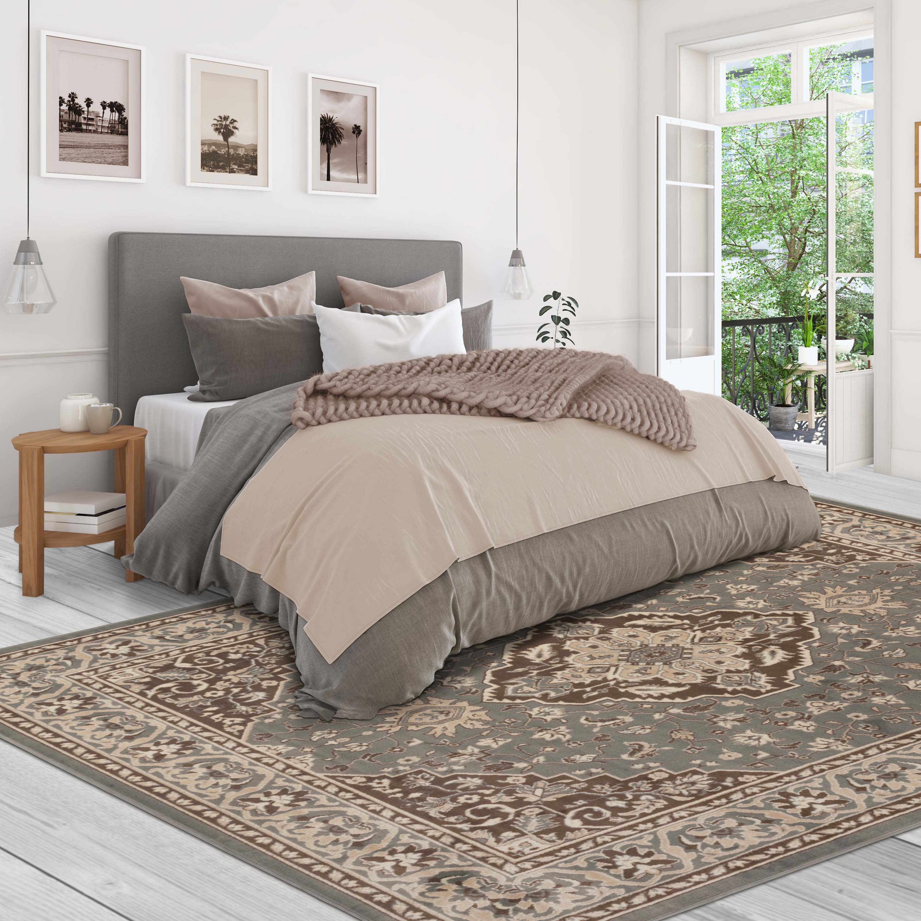 Glendale Traditional Floral Medallion Indoor Area Rug - Non-Slip Living Room Carpet, Bedroom Runner, Hallway Decor | Soft & Durable Home Floor Mat for Cozy Interior Design