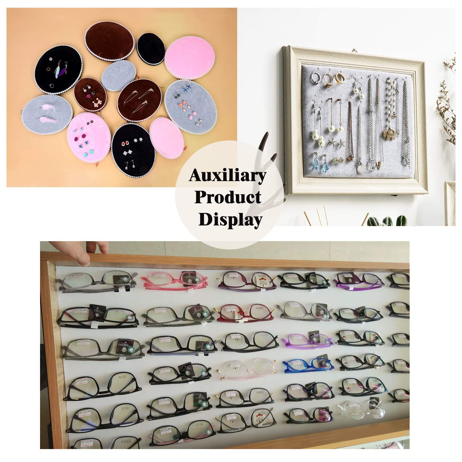 Self-Adhesive Velvet Fabric for Jewelry Display - 17.7x100 Inches (Jewelry Blue) - Perfect for Cabinets & Photo Frames