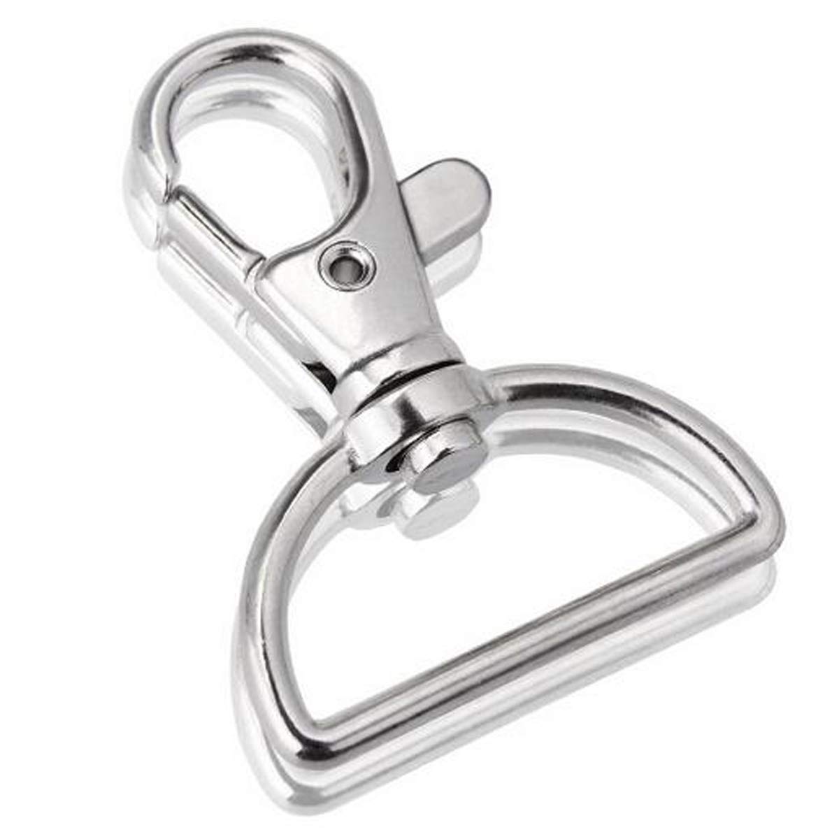 50Pcs 1 Inch Inside Diameter Keychain Hooks - D-Ring Lobster Clasp Claw Swivel Eye Lobster Hooks for DIY Crafts, Jewelry Making, Keychains & Bag Accessories | Heavy Duty Metal Hardware for Secure Attachment