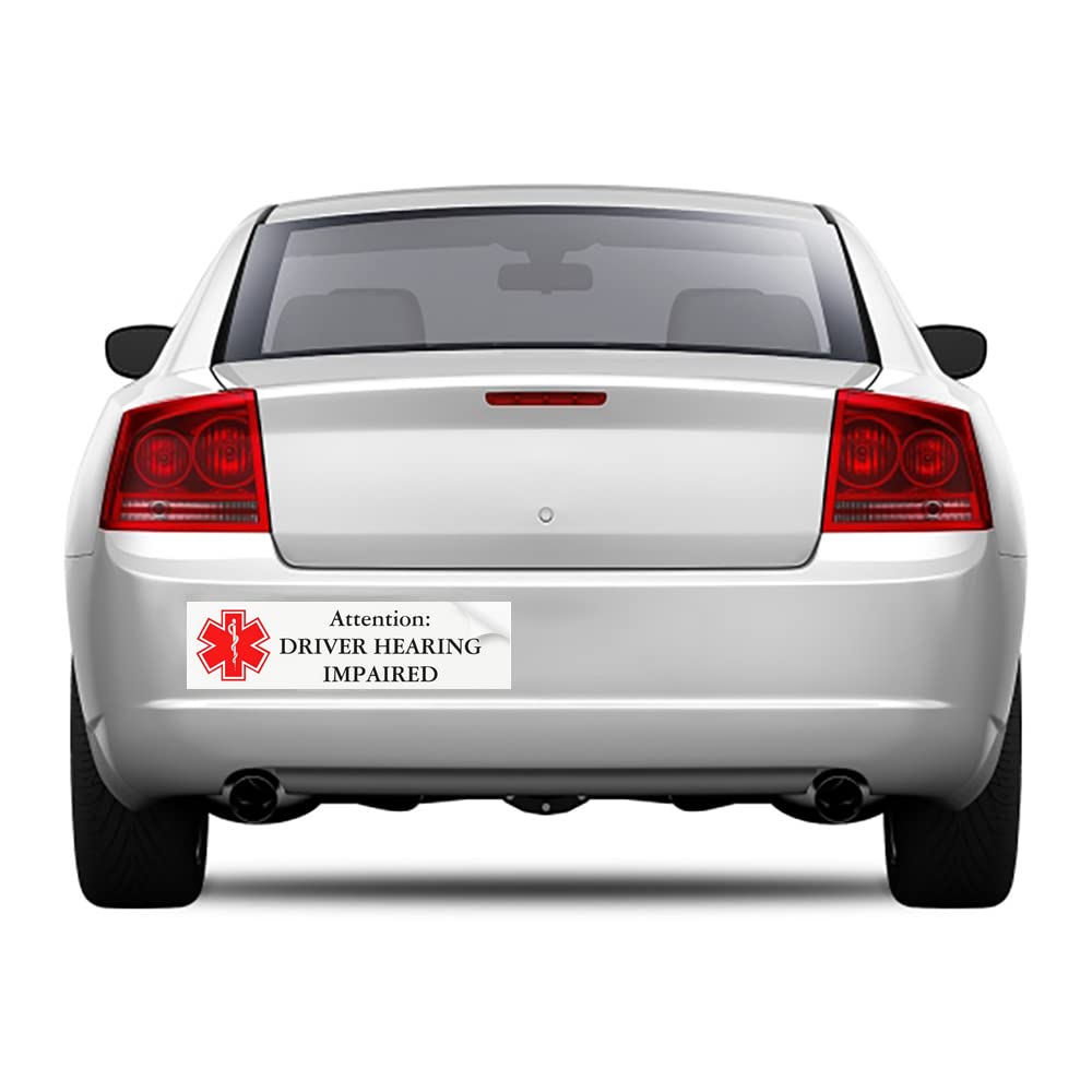 Hearing Impaired Driver Bumper Sticker - Funny Car Decals for Windows & Bumpers - Perfect for Raising Awareness & Adding Humor to Your Vehicle