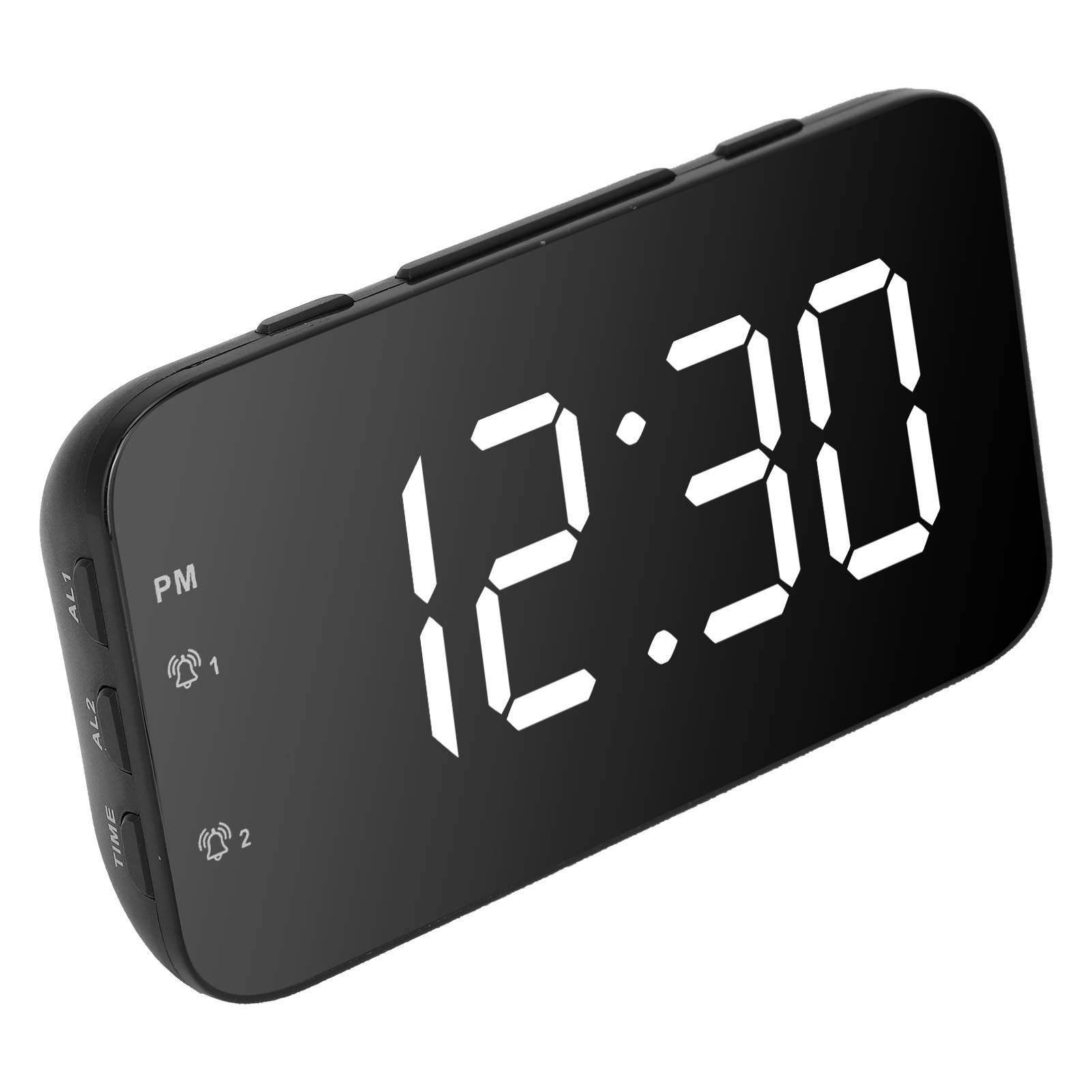 Janzoom Multifunctional Portable LED Digital Alarm Clock with Dual Alarm Setting - Perfect for Travel, Home, Office & Bedroom (White)