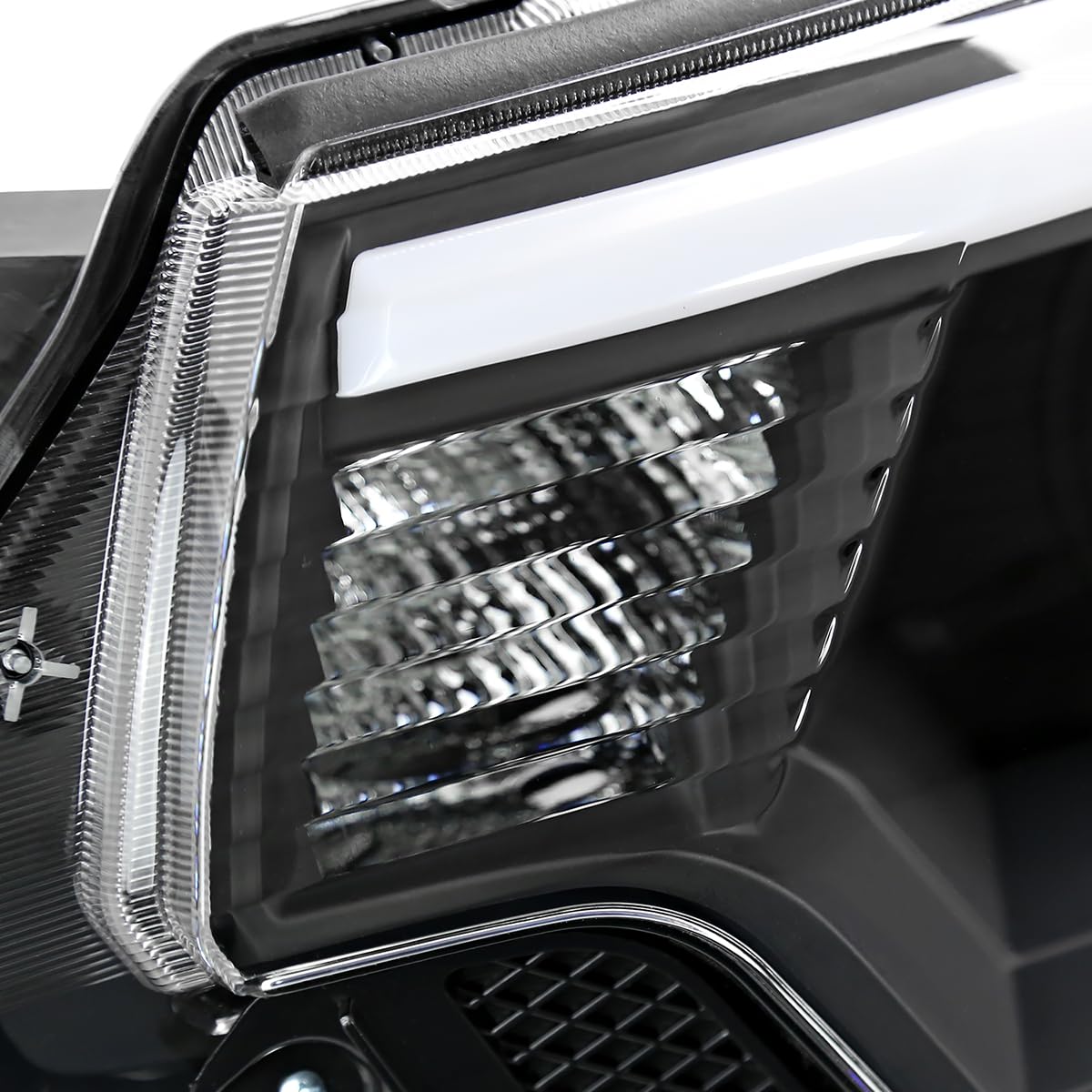 Spec-D Tuning Black Projector Headlights with LED Bar - Compatible with 2012-2015 Toyota Tacoma - Left & Right Headlight Assembly - Upgrade for Off-Road & Night Driving